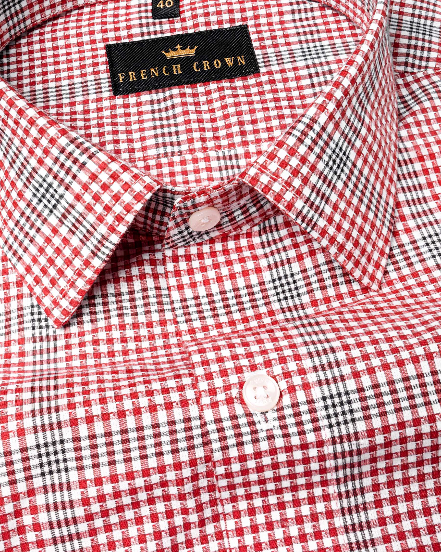 Persian Red and Black Plaid Premium Cotton Shirt