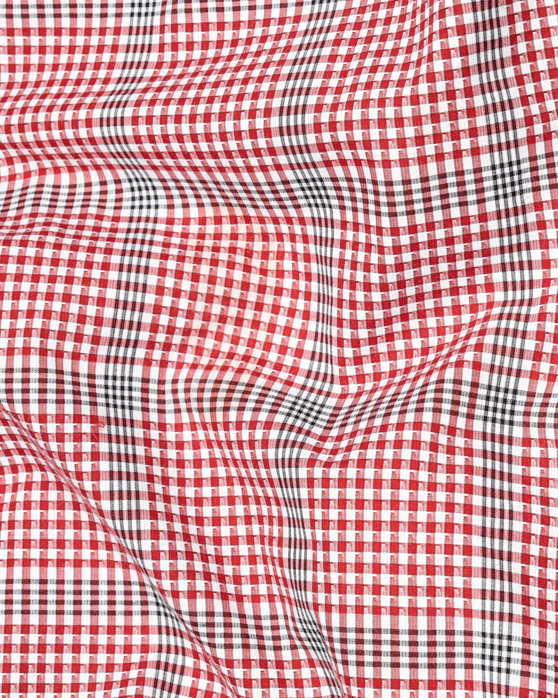 Persian Red and Black Plaid Premium Cotton Shirt