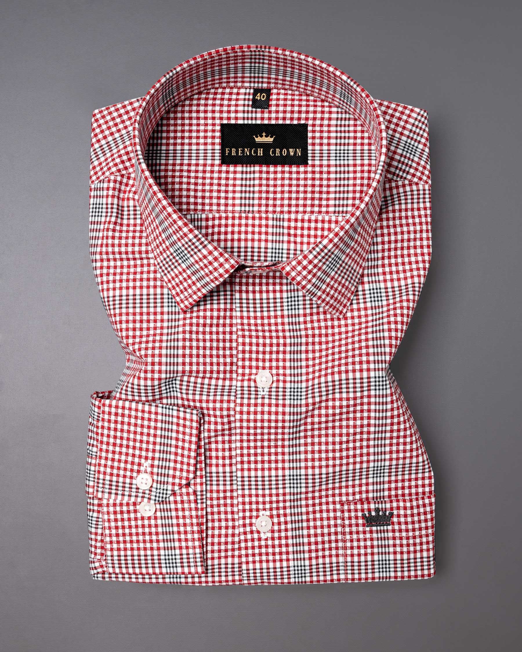 Persian Red and Black Plaid Premium Cotton Shirt