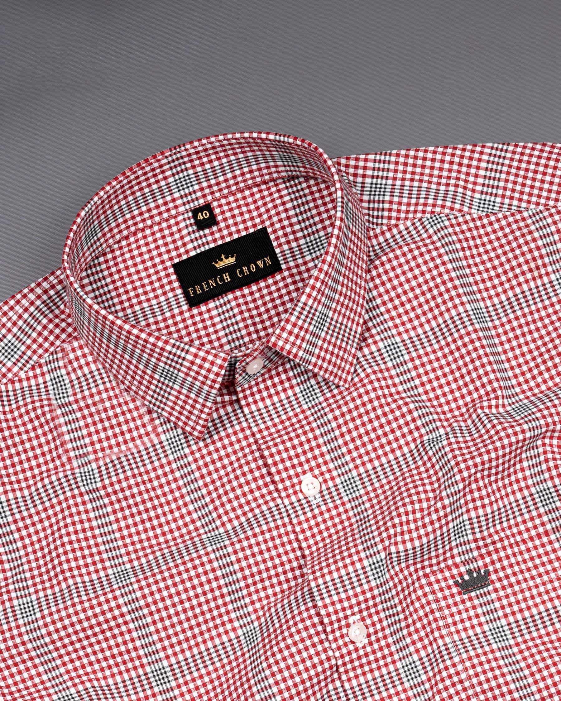 Persian Red and Black Plaid Premium Cotton Shirt