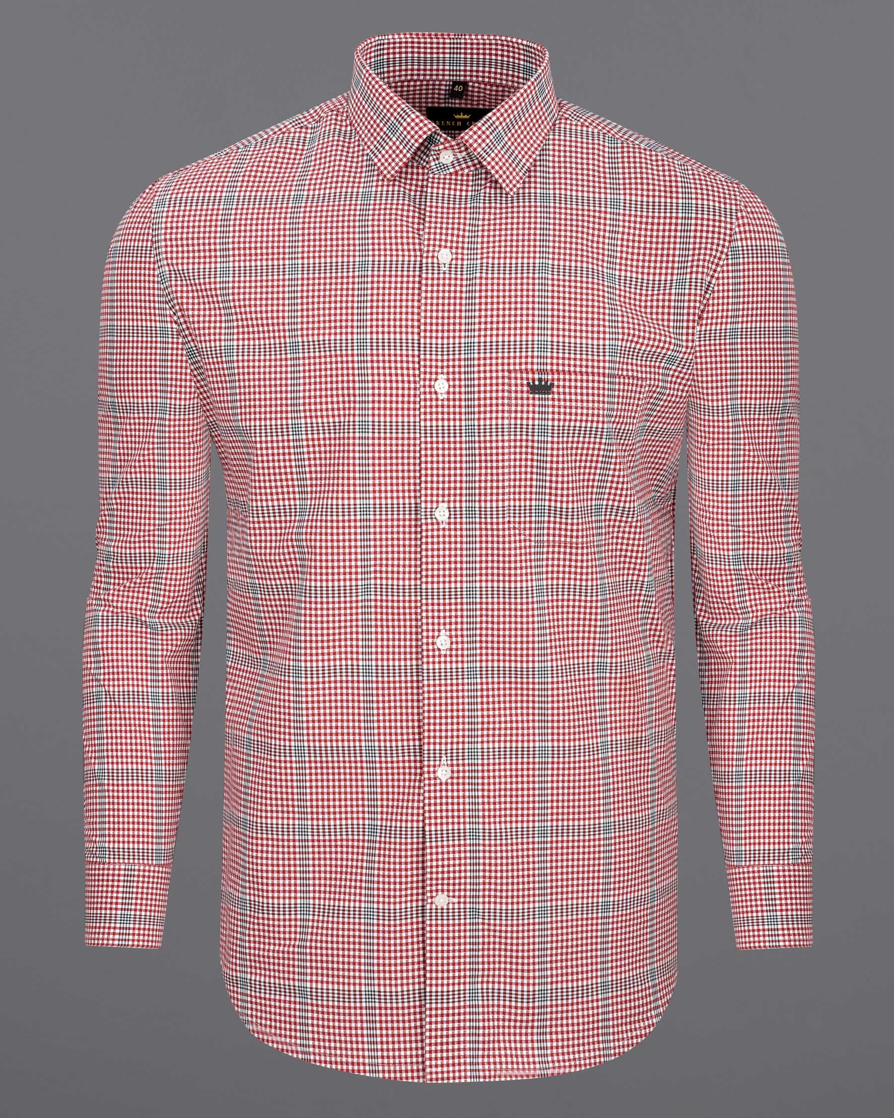 Persian Red and Black Plaid Premium Cotton Shirt