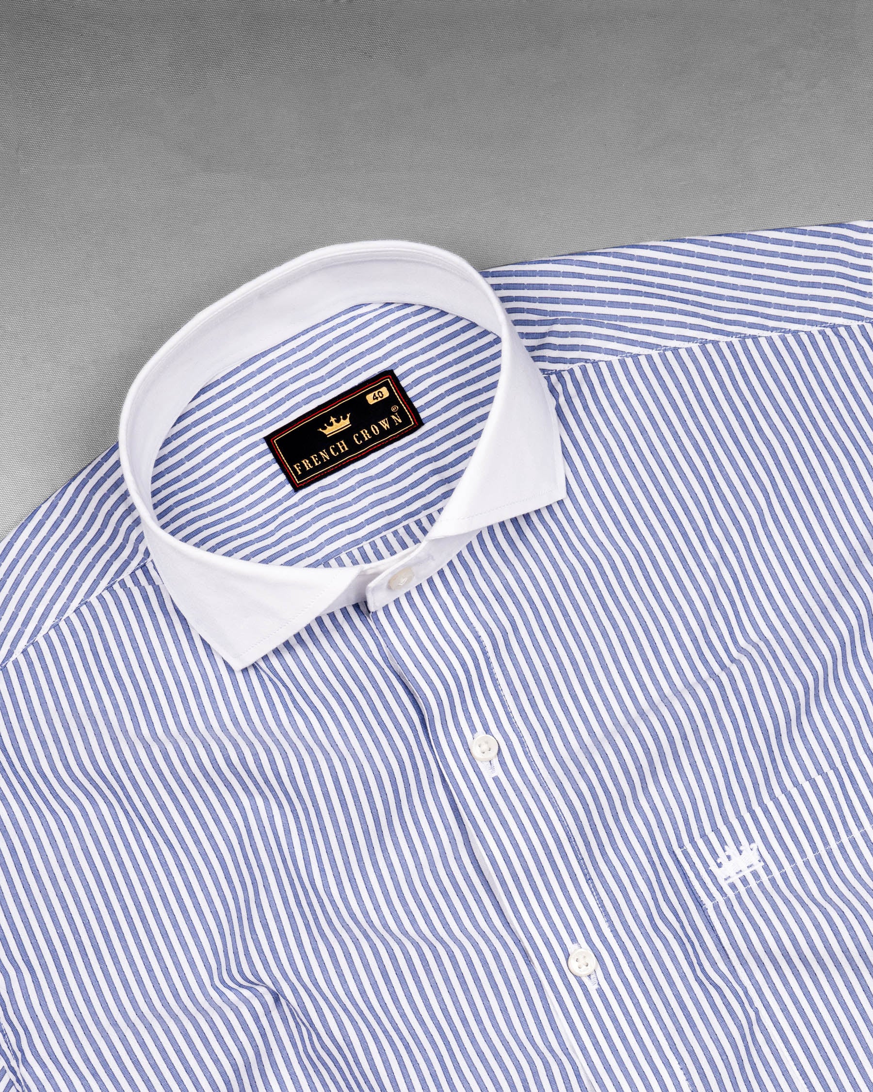 Lavender Blue Striped with White Collar Dobby Textured Premium Giza Cotton Shirt  6466-CA-38, 6466-CA-H-38, 6466-CA-39, 6466-CA-H-39, 6466-CA-40, 6466-CA-H-40, 6466-CA-42, 6466-CA-H-42, 6466-CA-44, 6466-CA-H-44, 6466-CA-46, 6466-CA-H-46, 6466-CA-48, 6466-CA-H-48, 6466-CA-50, 6466-CA-H-50, 6466-CA-52, 6466-CA-H-52