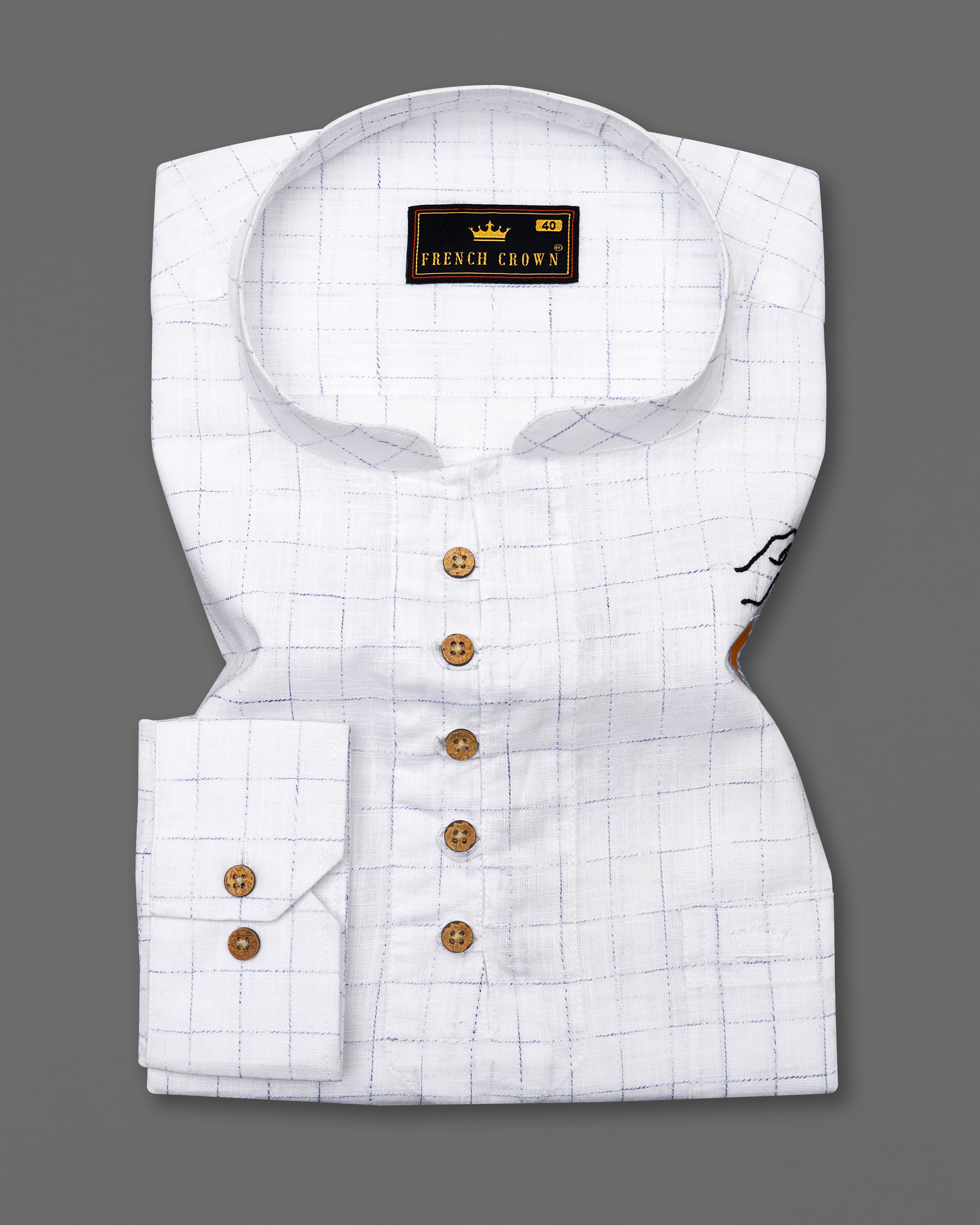 Bright White Checkered with Embroidered Work Luxurious Linen Kurta Shirt 6475-KS-E047-38, 6475-KS-E047-H-38, 6475-KS-E047-39, 6475-KS-E047-H-39, 6475-KS-E047-40, 6475-KS-E047-H-40, 6475-KS-E047-42, 6475-KS-E047-H-42, 6475-KS-E047-44, 6475-KS-E047-H-44, 6475-KS-E047-46, 6475-KS-E047-H-46, 6475-KS-E047-48, 6475-KS-E047-H-48, 6475-KS-E047-50, 6475-KS-E047-H-50, 6475-KS-E047-52, 6475-KS-E047-H-52