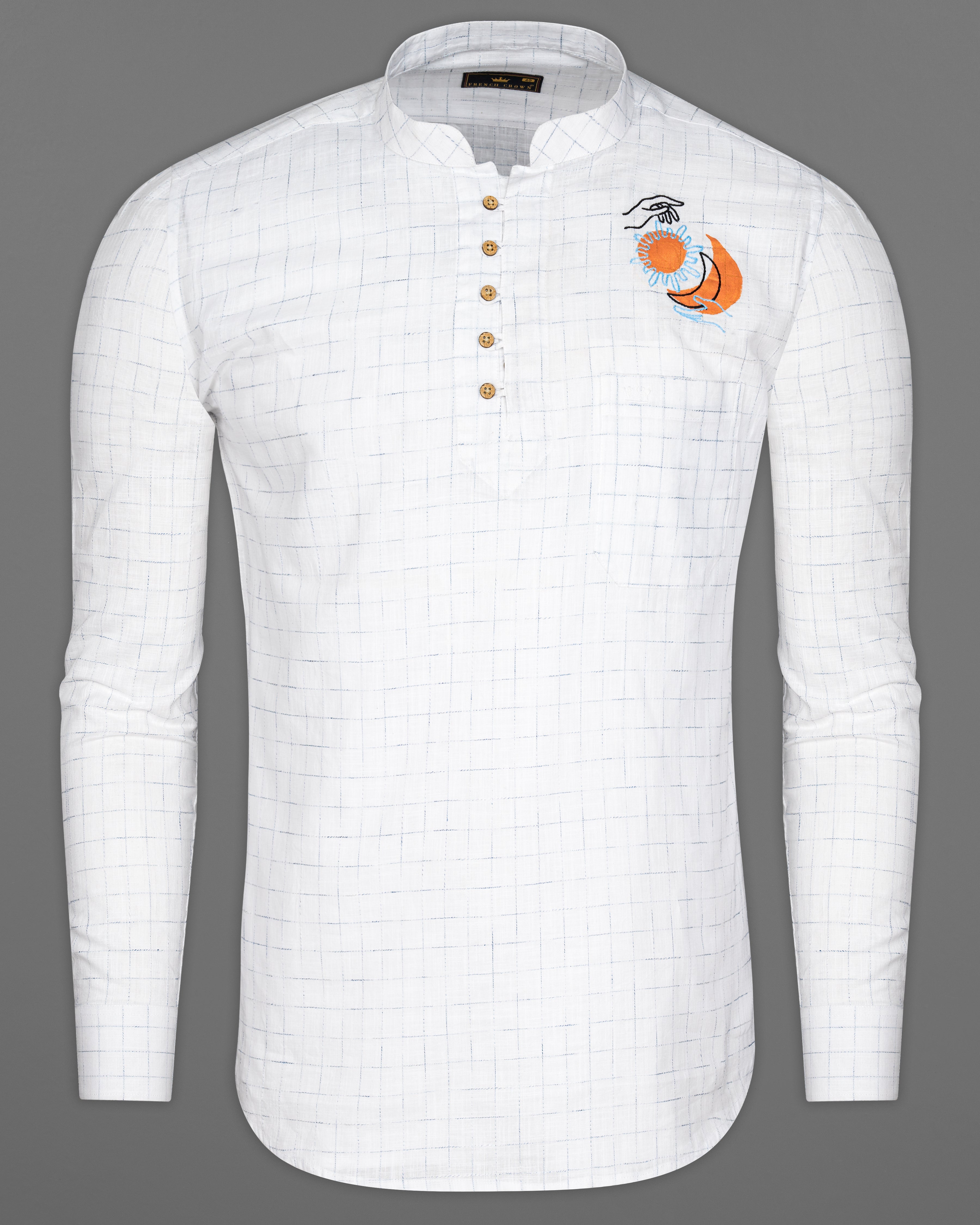 Bright White Checkered with Embroidered Work Luxurious Linen Kurta Shirt 6475-KS-E047-38, 6475-KS-E047-H-38, 6475-KS-E047-39, 6475-KS-E047-H-39, 6475-KS-E047-40, 6475-KS-E047-H-40, 6475-KS-E047-42, 6475-KS-E047-H-42, 6475-KS-E047-44, 6475-KS-E047-H-44, 6475-KS-E047-46, 6475-KS-E047-H-46, 6475-KS-E047-48, 6475-KS-E047-H-48, 6475-KS-E047-50, 6475-KS-E047-H-50, 6475-KS-E047-52, 6475-KS-E047-H-52