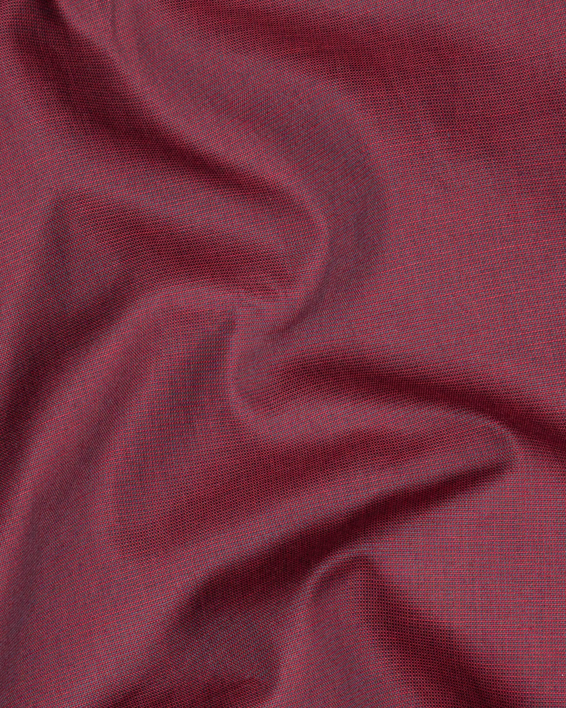 Cordovan Maroon Chambray Textured Shirt