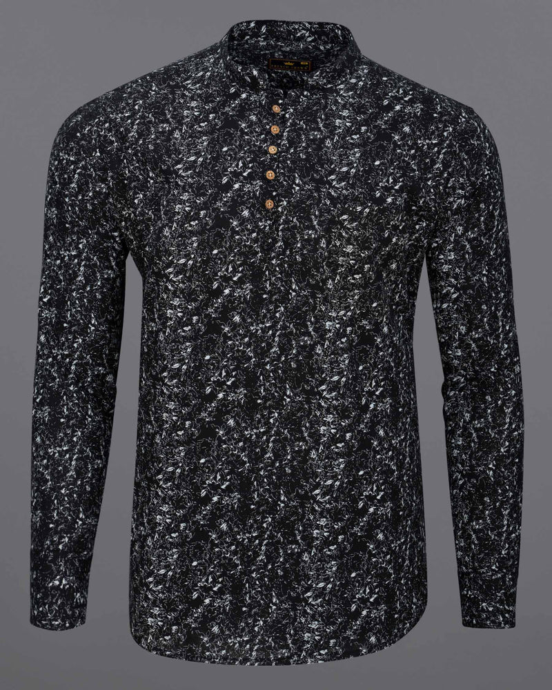 Jade Black Printed Dobby Textured Premium Giza Cotton Kurta Shirt  6486-KS-38, 6486-KS-H-38, 6486-KS-39, 6486-KS-H-39, 6486-KS-40, 6486-KS-H-40, 6486-KS-42, 6486-KS-H-42, 6486-KS-44, 6486-KS-H-44, 6486-KS-46, 6486-KS-H-46, 6486-KS-48, 6486-KS-H-48, 6486-KS-50, 6486-KS-H-50, 6486-KS-52, 6486-KS-H-52