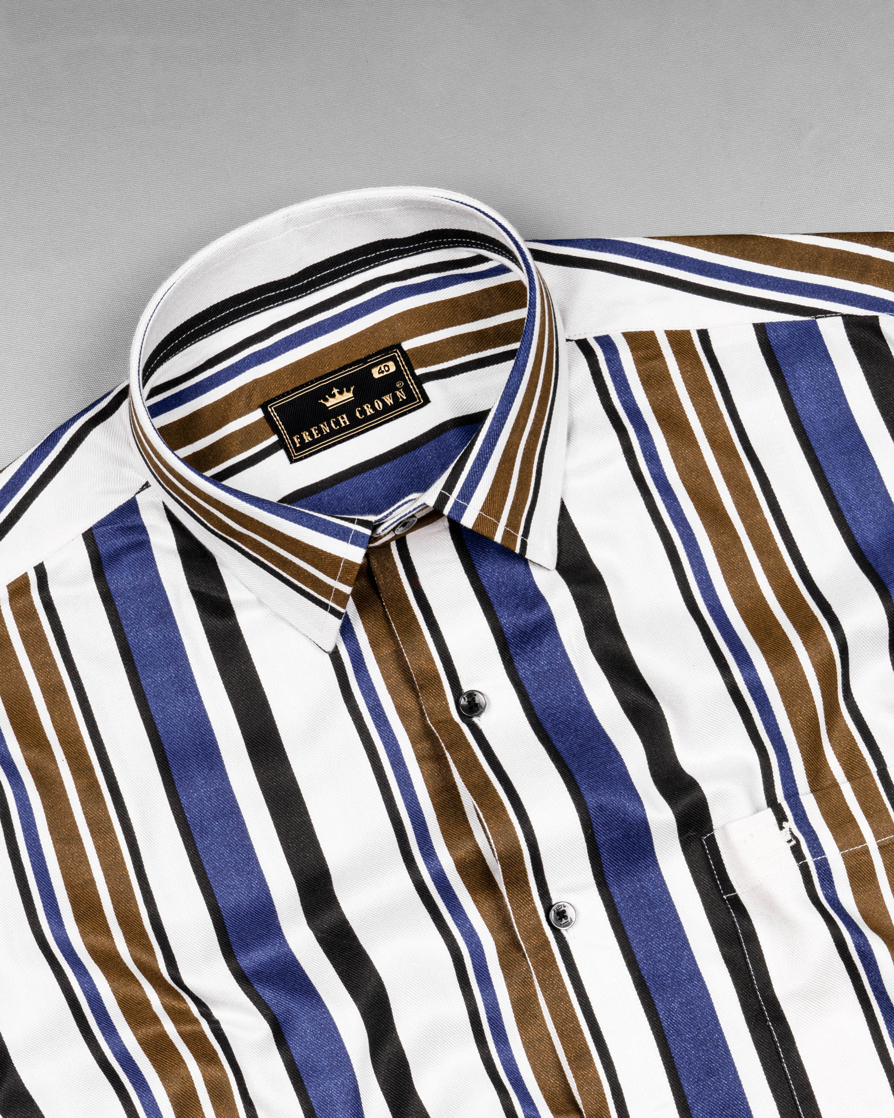 Bright White with Multicolour Stripes Premium Tencel Shirt 6491-BLK-38, 6491-BLK-H-38, 6491-BLK-39, 6491-BLK-H-39, 6491-BLK-40, 6491-BLK-H-40, 6491-BLK-42, 6491-BLK-H-42, 6491-BLK-44, 6491-BLK-H-44, 6491-BLK-46, 6491-BLK-H-46, 6491-BLK-48, 6491-BLK-H-48, 6491-BLK-50, 6491-BLK-H-50, 6491-BLK-52, 6491-BLK-H-52