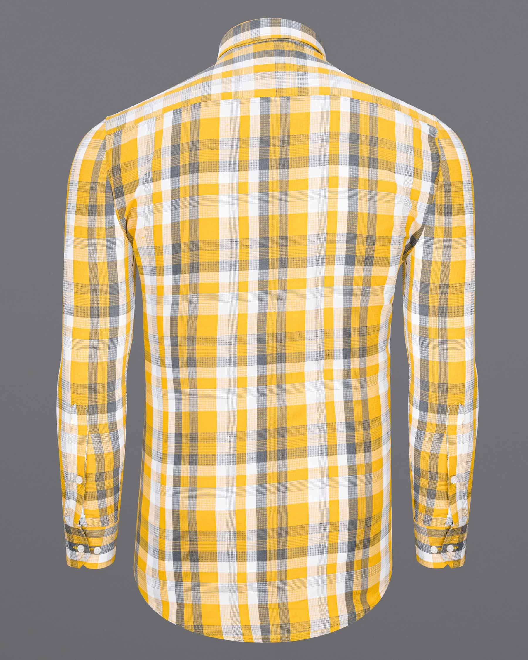 Sunglow Yellow with Shuttle Gray Twill  Checkered Premium Cotton Shirt  6500-BD-38, 6500-BD-H-38, 6500-BD-39, 6500-BD-H-39, 6500-BD-40, 6500-BD-H-40, 6500-BD-42, 6500-BD-H-42, 6500-BD-44, 6500-BD-H-44, 6500-BD-46, 6500-BD-H-46, 6500-BD-48, 6500-BD-H-48, 6500-BD-50, 6500-BD-H-50, 6500-BD-52, 6500-BD-H-52