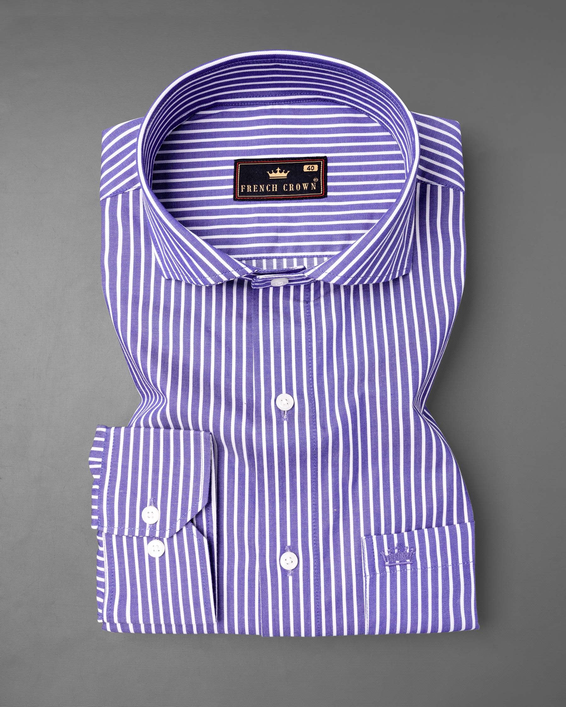 Chetwode with Bright White Striped Chambray Premium Cotton Shirt  6518-CA-38, 6518-CA-H-38, 6518-CA-39, 6518-CA-H-39, 6518-CA-40, 6518-CA-H-40, 6518-CA-42, 6518-CA-H-42, 6518-CA-44, 6518-CA-H-44, 6518-CA-46, 6518-CA-H-46, 6518-CA-48, 6518-CA-H-48, 6518-CA-50, 6518-CA-H-50, 6518-CA-52, 6518-CA-H-52