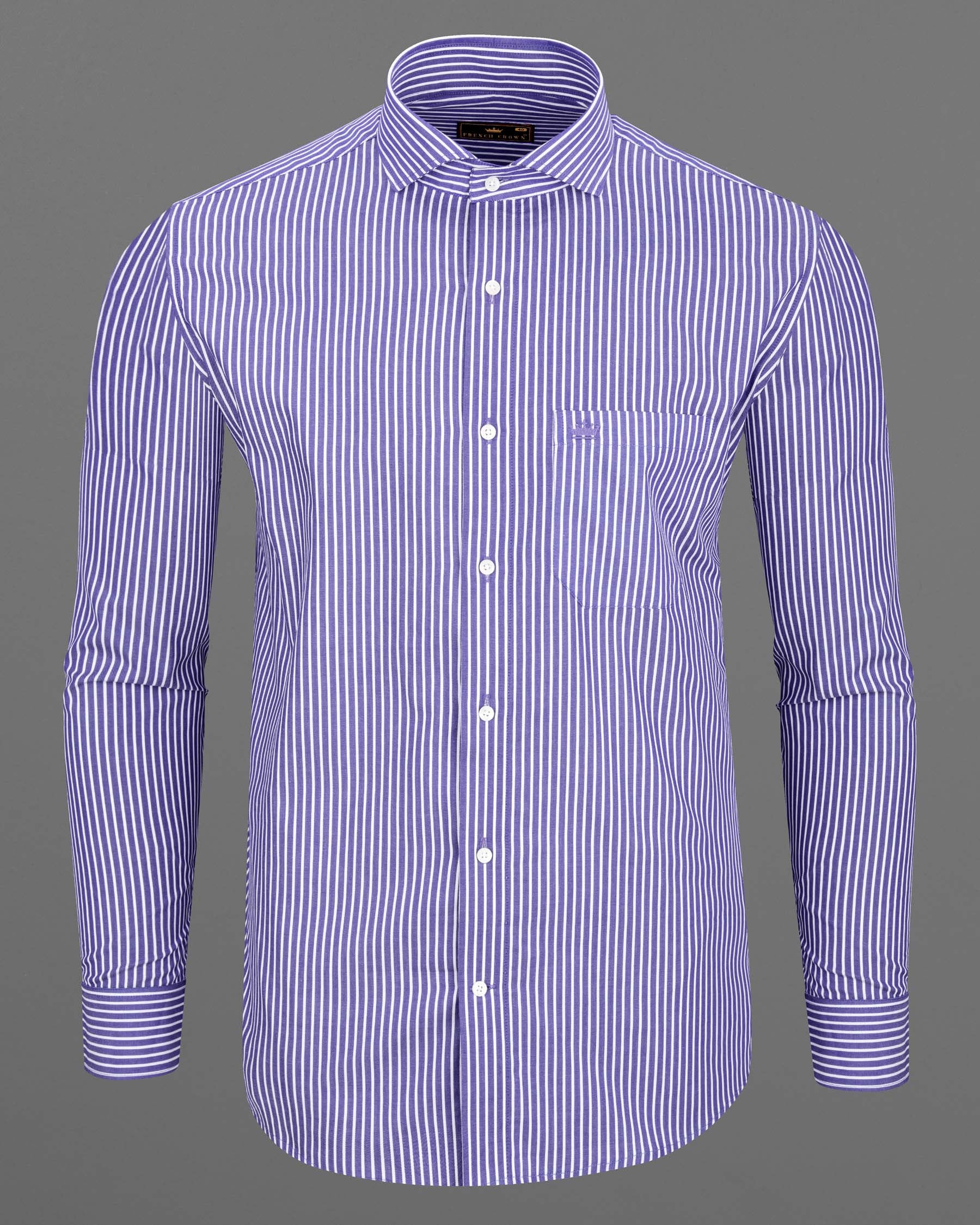 Chetwode with Bright White Striped Chambray Premium Cotton Shirt  6518-CA-38, 6518-CA-H-38, 6518-CA-39, 6518-CA-H-39, 6518-CA-40, 6518-CA-H-40, 6518-CA-42, 6518-CA-H-42, 6518-CA-44, 6518-CA-H-44, 6518-CA-46, 6518-CA-H-46, 6518-CA-48, 6518-CA-H-48, 6518-CA-50, 6518-CA-H-50, 6518-CA-52, 6518-CA-H-52