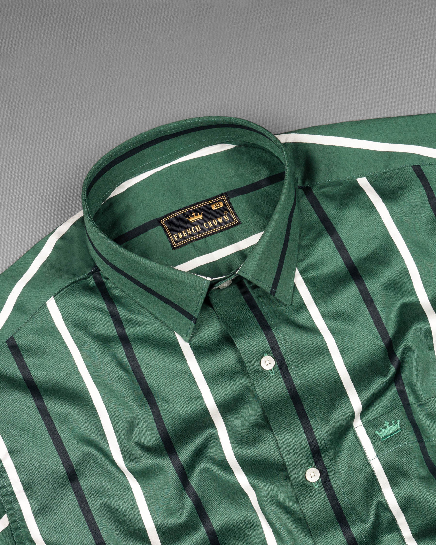 Viridian Green Striped Super Soft Premium Cotton Shirt 6551-38,6551-H-38,6551-39,6551-H-39,6551-40,6551-H-40,6551-42,6551-H-42,6551-44,6551-H-44,6551-46,6551-H-46,6551-48,6551-H-48,6551-50,6551-H-50,6551-52,6551-H-52