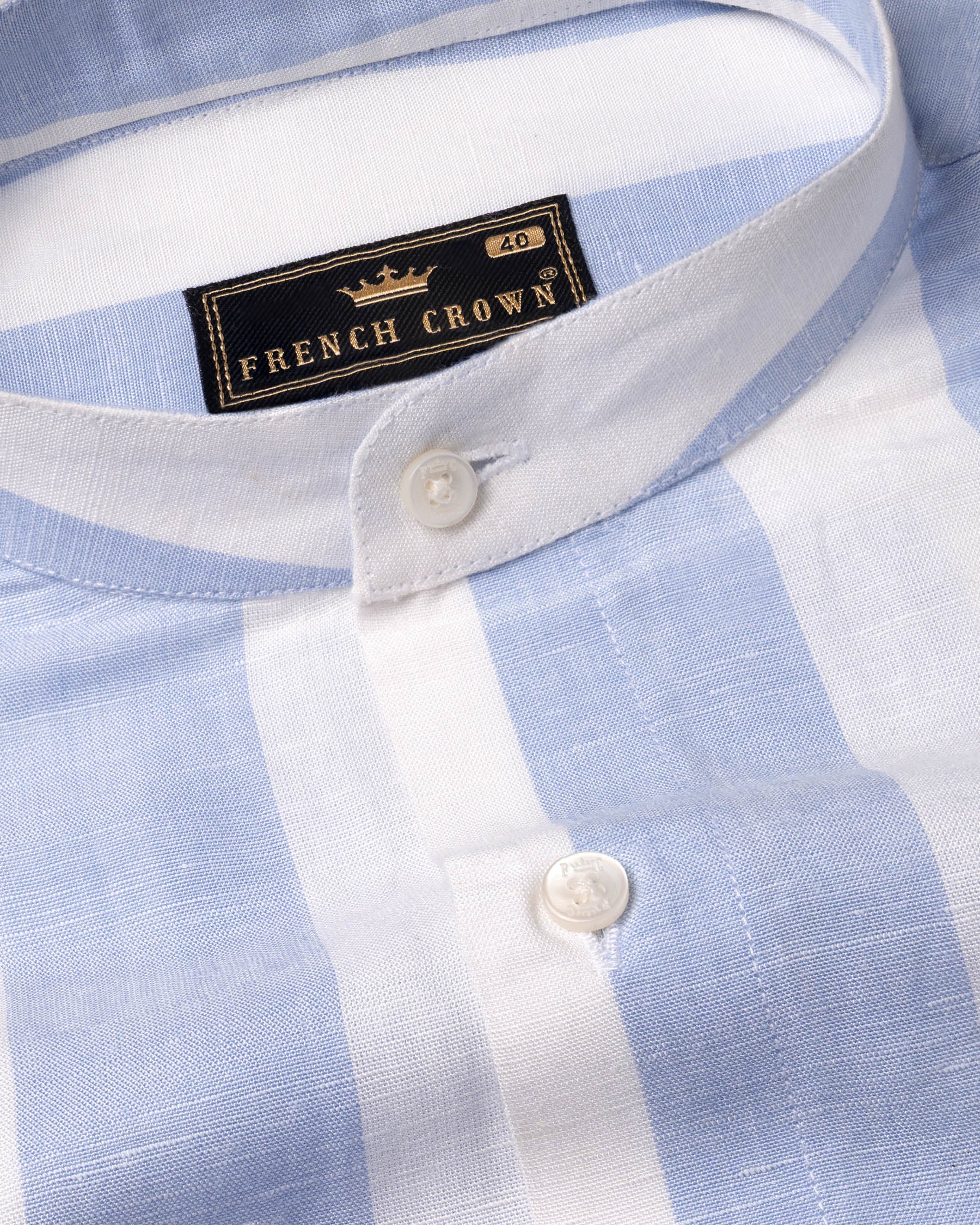 Bright White and Periwinkle Blue Thick Striped Luxurious Linen Shirt 6559-M-38,6559-M-H-38,6559-M-39,6559-M-H-39,6559-M-40,6559-M-H-40,6559-M-42,6559-M-H-42,6559-M-44,6559-M-H-44,6559-M-46,6559-M-H-46,6559-M-48,6559-M-H-48,6559-M-50,6559-M-H-50,6559-M-52,6559-M-H-52