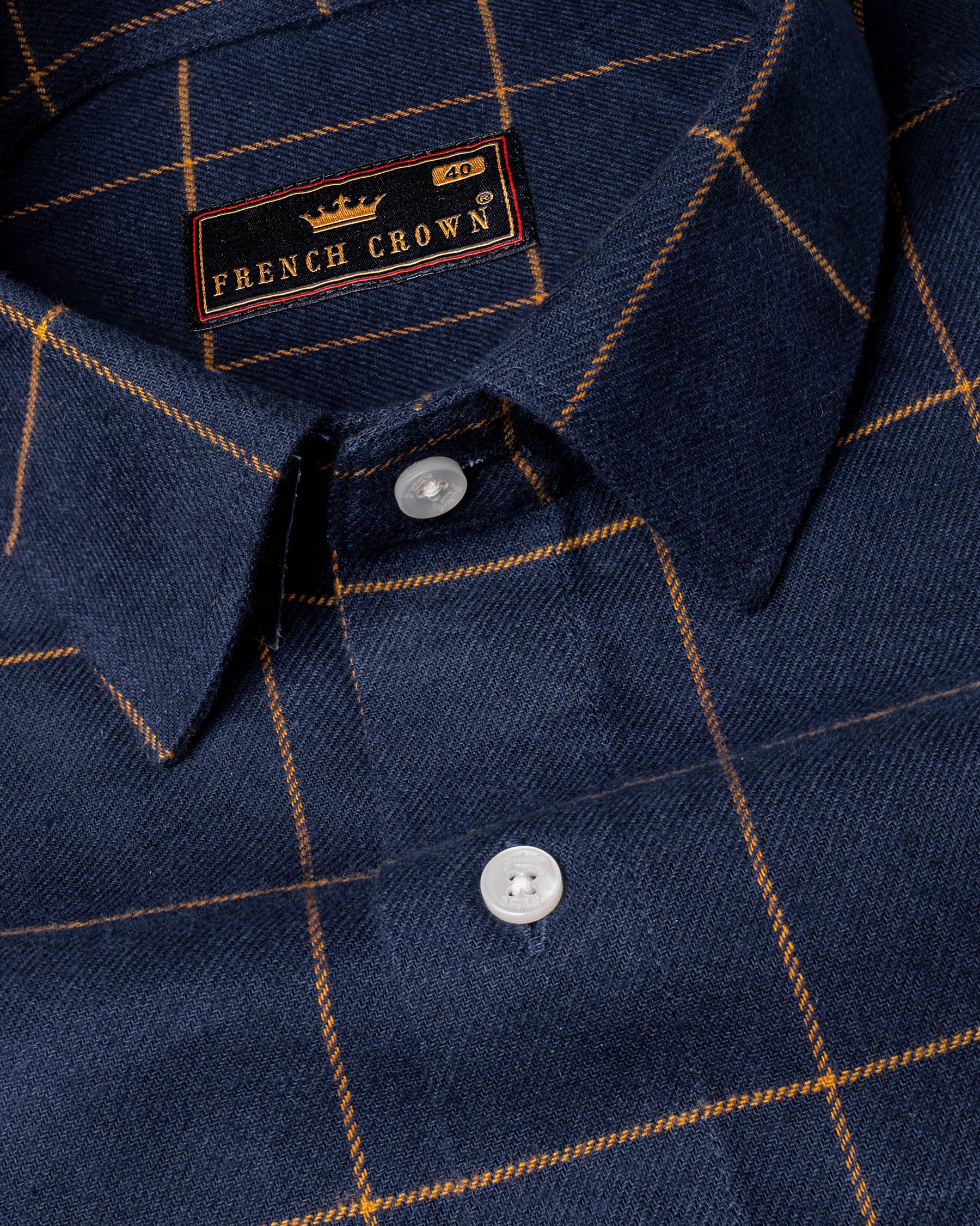 Ebony Clay Blue  Windowpane Heavyweight Flannel OverShirt/Shacket