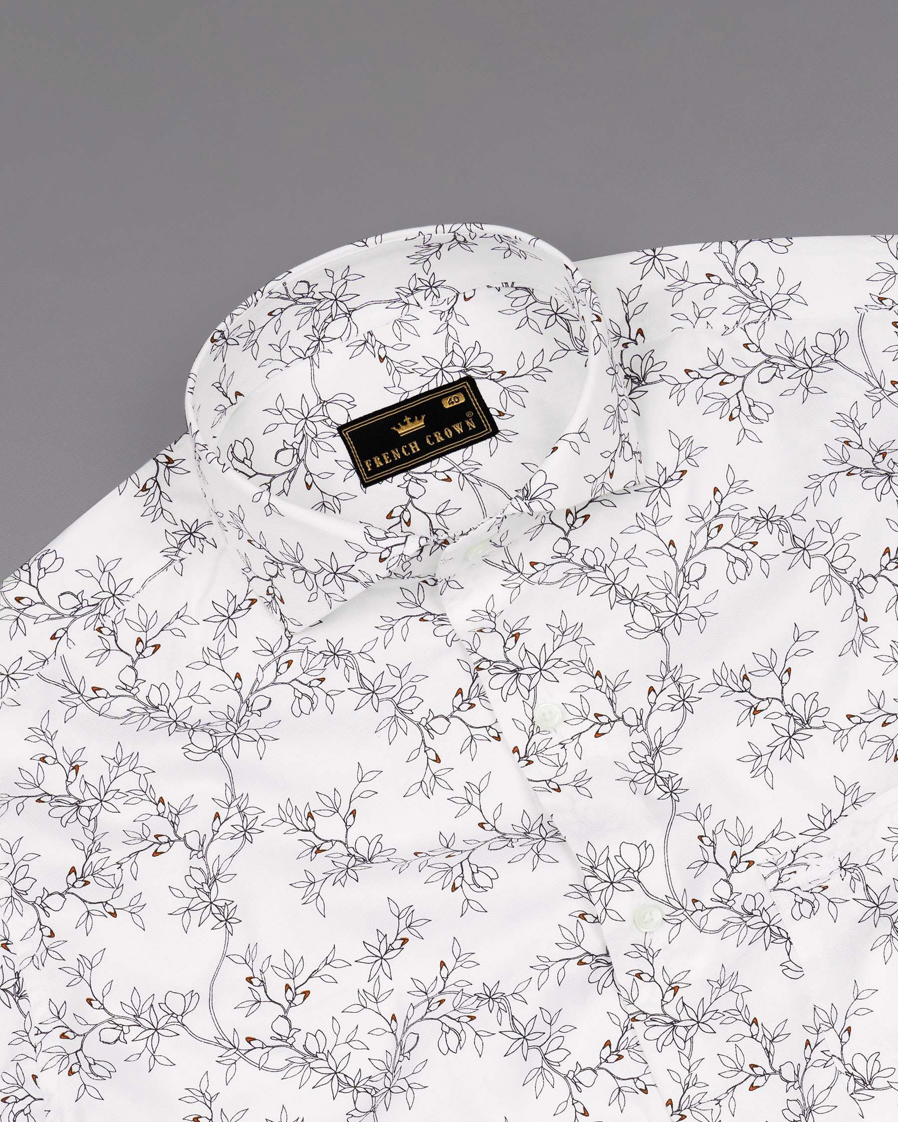 Bright White Floral Printed Dobby Textured Premium Cotton Shirt 6577-CA-38,6577-CA-H-38,6577-CA-39,6577-CA-H-39,6577-CA-40,6577-CA-H-40,6577-CA-42,6577-CA-H-42,6577-CA-44,6577-CA-H-44,6577-CA-46,6577-CA-H-46,6577-CA-48,6577-CA-H-48,6577-CA-50,6577-CA-H-50,6577-CA-52,6577-CA-H-52