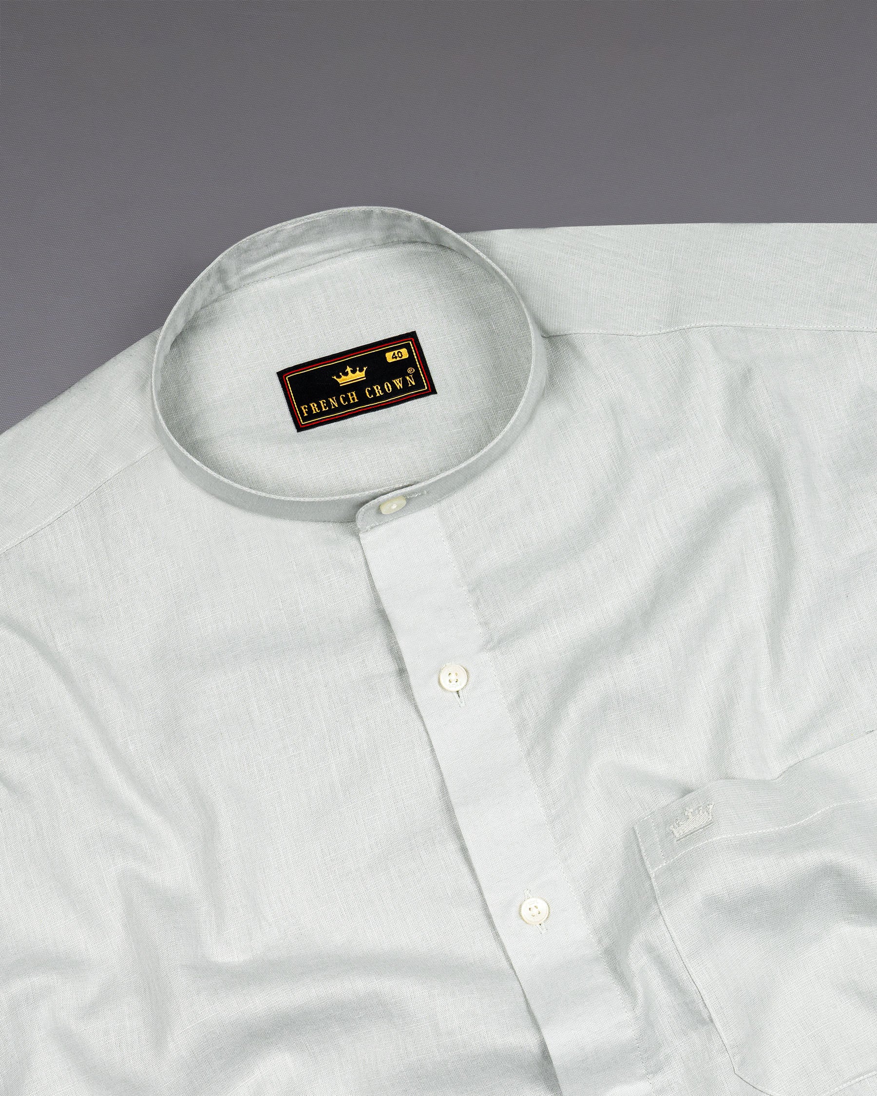Light Grey Textured Luxurious Linen Shirt