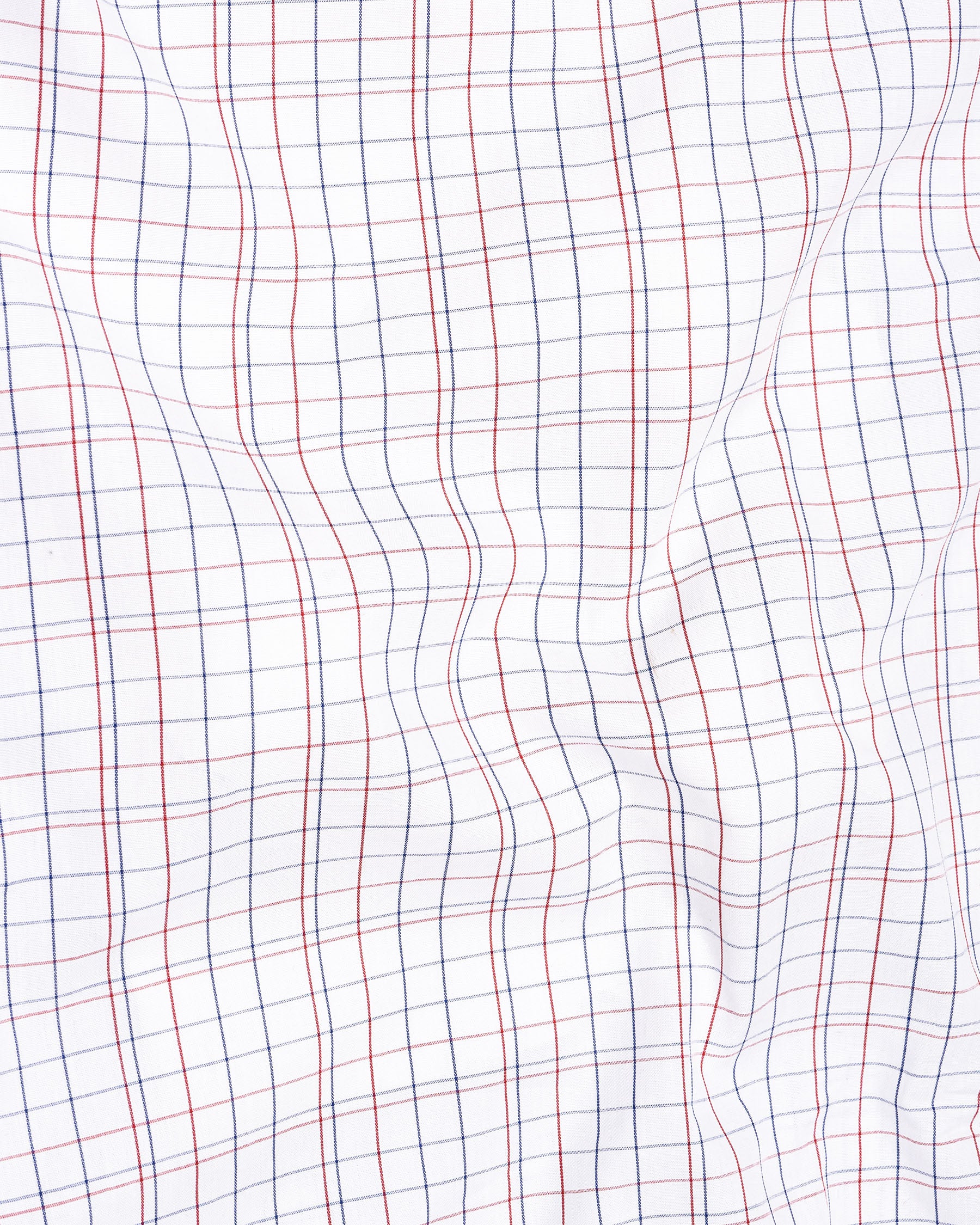 Bright White Checkered Premium Cotton Shirt