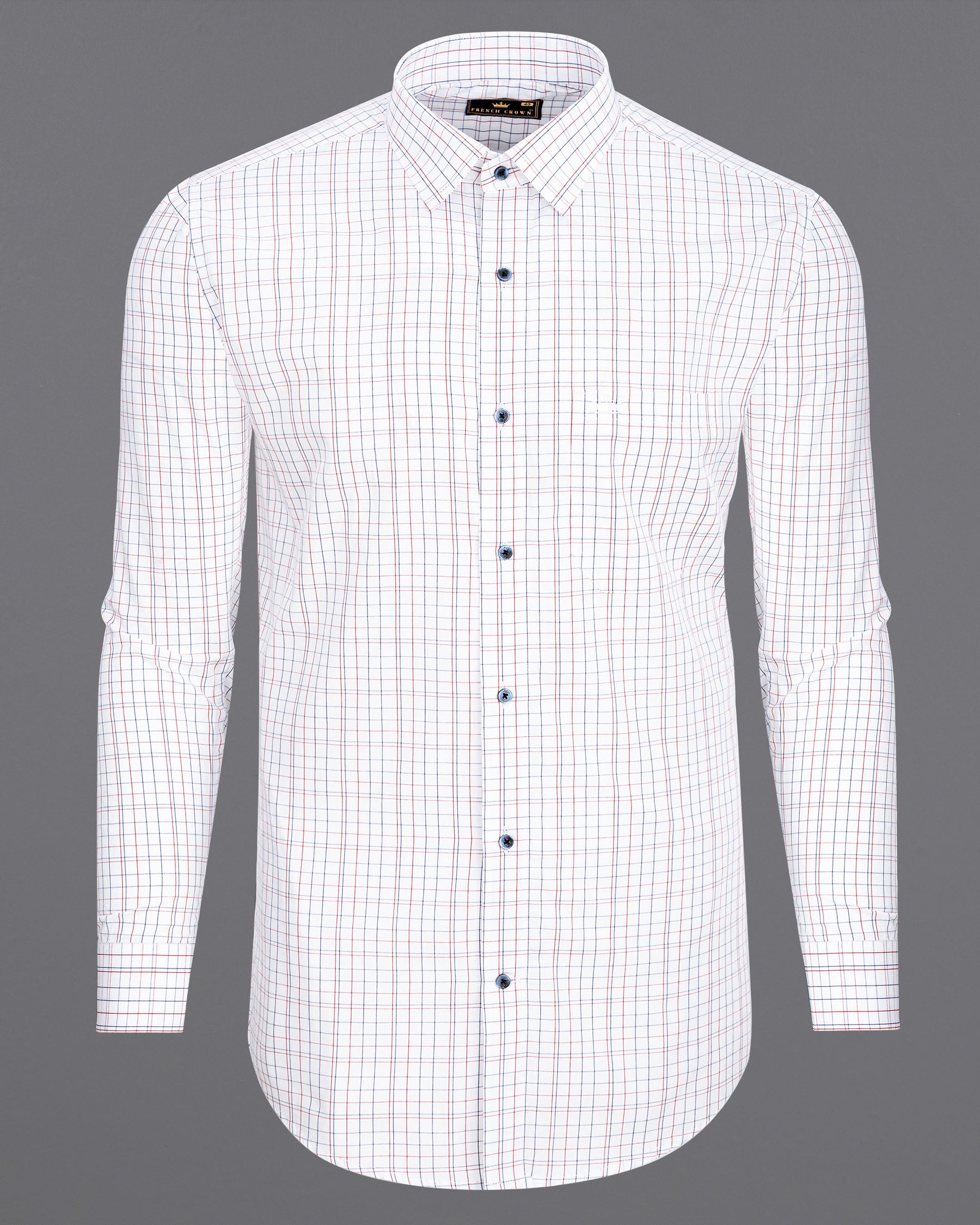 Bright White Checkered Premium Cotton Shirt 6644-BLE-38,6644-BLE-H-38,6644-BLE-39,6644-BLE-H-39,6644-BLE-40,6644-BLE-H-40,6644-BLE-42,6644-BLE-H-42,6644-BLE-44,6644-BLE-H-44,6644-BLE-46,6644-BLE-H-46,6644-BLE-48,6644-BLE-H-48,6644-BLE-50,6644-BLE-H-50,6644-BLE-52,6644-BLE-H-52