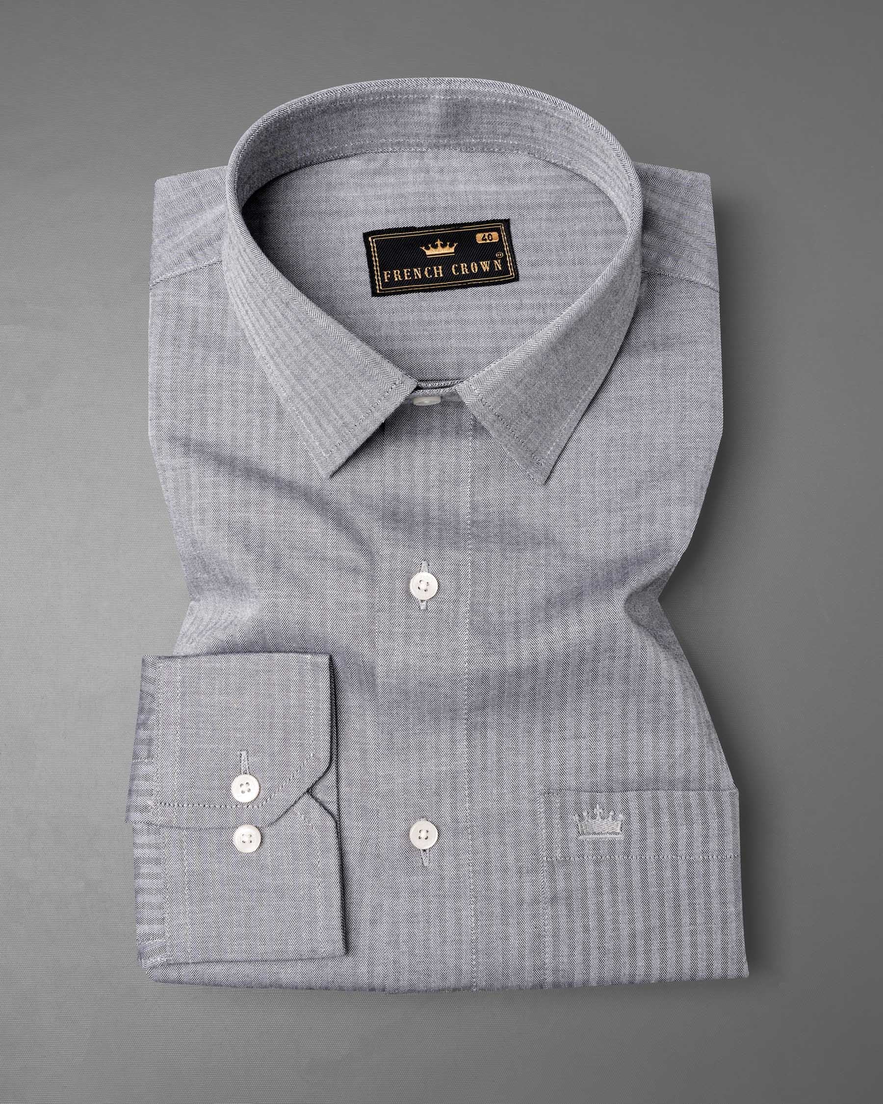 French Gray Striped Herringbone Shirt 6688-38,6688-38,6688-39,6688-39,6688-40,6688-40,6688-42,6688-42,6688-44,6688-44,6688-46,6688-46,6688-48,6688-48,6688-50,6688-50,6688-52,6688-52