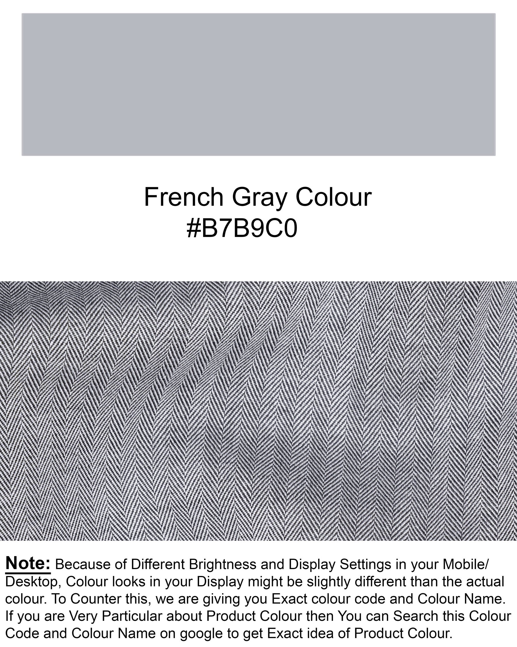 French Gray Striped Herringbone Shirt 6688-38,6688-38,6688-39,6688-39,6688-40,6688-40,6688-42,6688-42,6688-44,6688-44,6688-46,6688-46,6688-48,6688-48,6688-50,6688-50,6688-52,6688-52