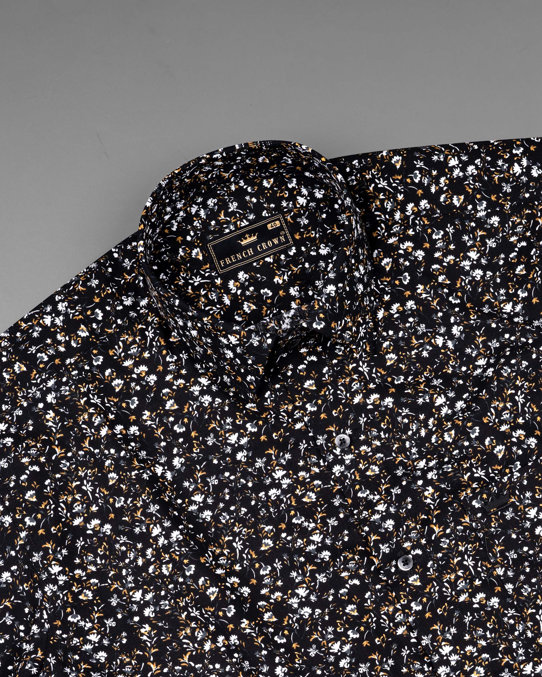 Jade Black Floral Printed Premium Cotton Shirt 6724-BLK-38,6724-BLK-38,6724-BLK-39,6724-BLK-39,6724-BLK-40,6724-BLK-40,6724-BLK-42,6724-BLK-42,6724-BLK-44,6724-BLK-44,6724-BLK-46,6724-BLK-46,6724-BLK-48,6724-BLK-48,6724-BLK-50,6724-BLK-50,6724-BLK-52,6724-BLK-52