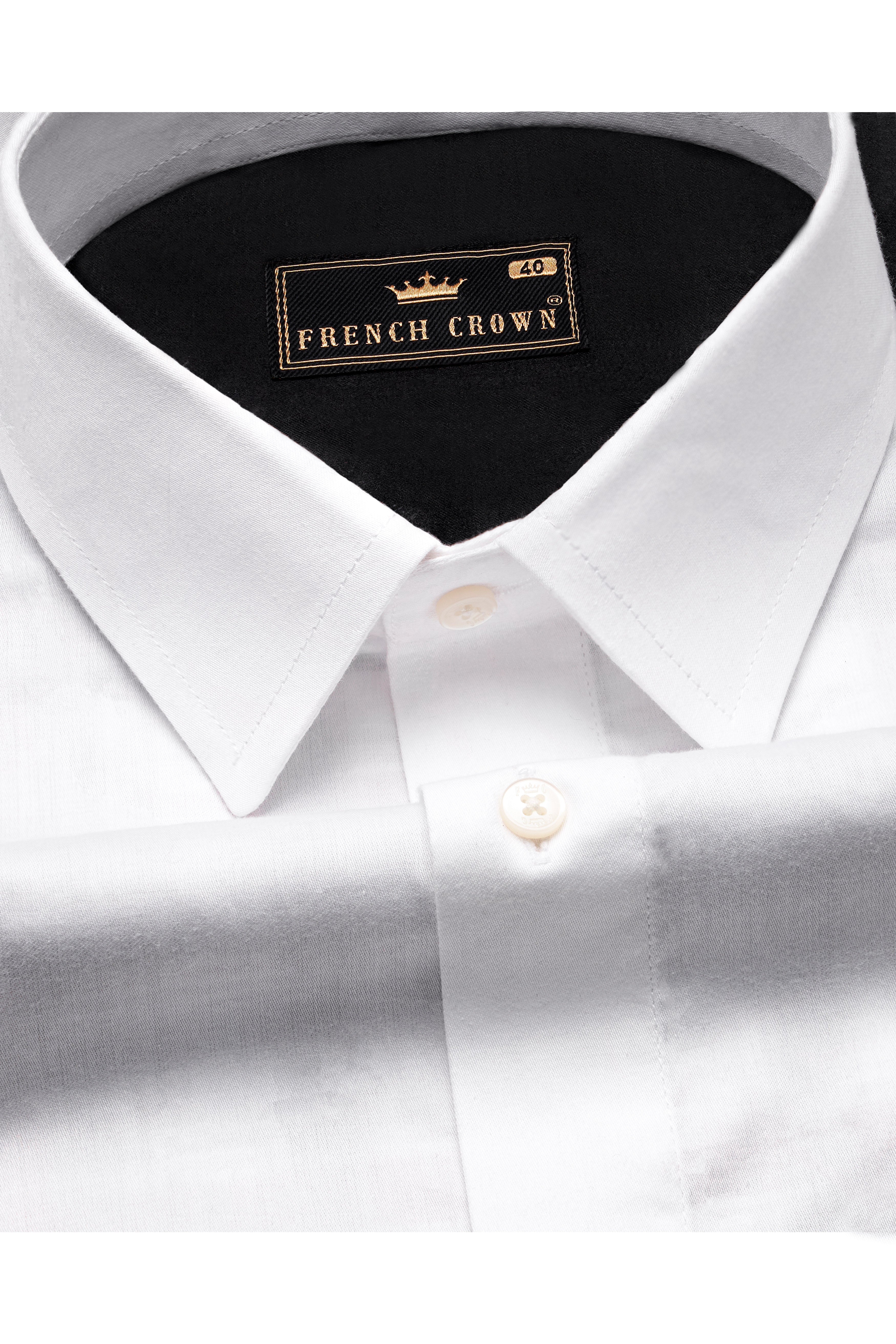 Bright White with Checkered and Embroidered Super Soft Premium Cotton Designer Shirt