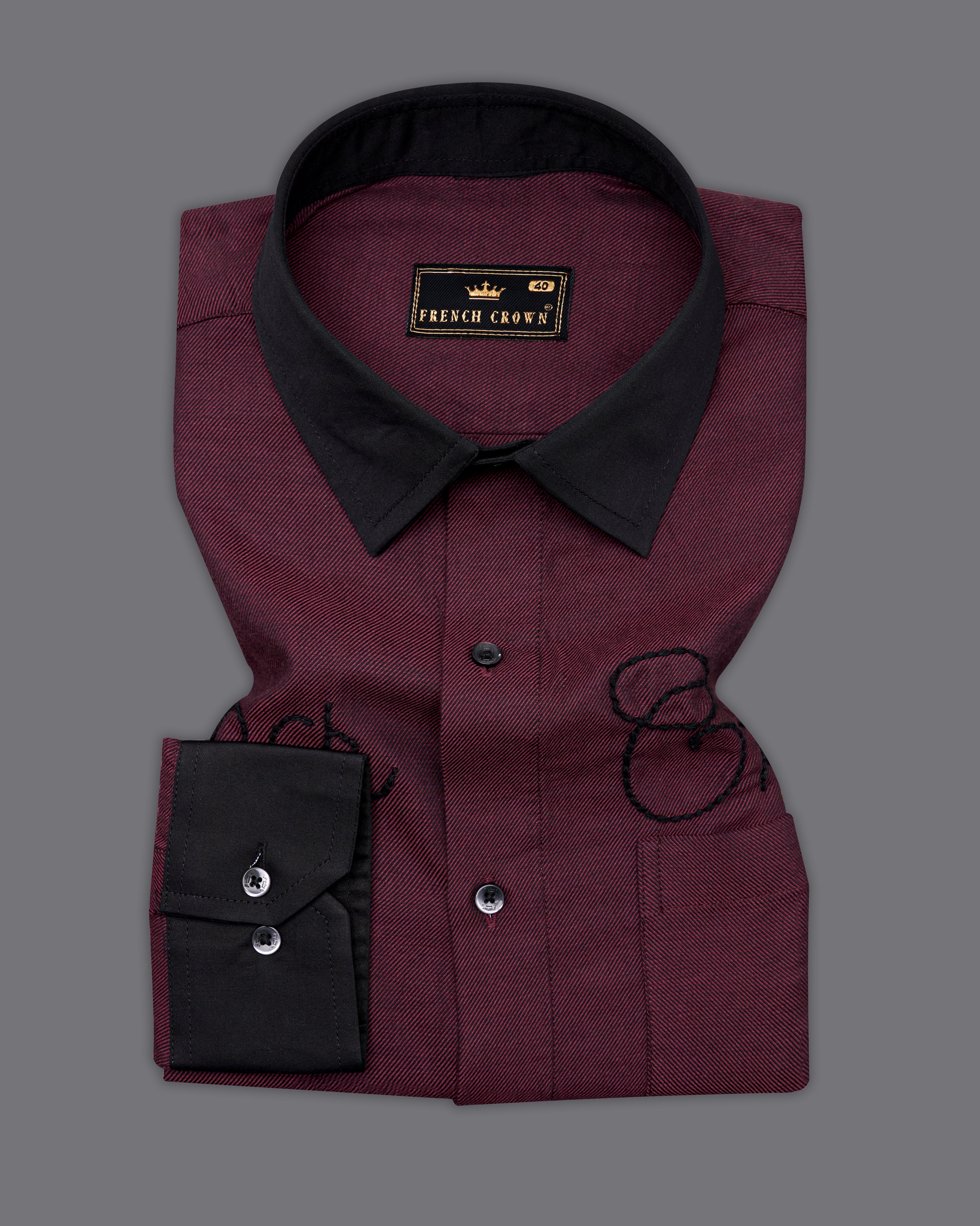 Bistre Maroon Hand Embroidered Twill Premium Cotton Signature Designer Shirt 6754-BCC-BLK-EH089-38, 6754-BCC-BLK-EH089-H-38, 6754-BCC-BLK-EH089-39, 6754-BCC-BLK-EH089-H-39, 6754-BCC-BLK-EH089-40, 6754-BCC-BLK-EH089-H-40, 6754-BCC-BLK-EH089-42, 6754-BCC-BLK-EH089-H-42, 6754-BCC-BLK-EH089-44, 6754-BCC-BLK-EH089-H-44, 6754-BCC-BLK-EH089-46, 6754-BCC-BLK-EH089-H-46, 6754-BCC-BLK-EH089-48, 6754-BCC-BLK-EH089-H-48, 6754-BCC-BLK-EH089-50, 6754-BCC-BLK-EH089-H-50, 6754-BCC-BLK-EH089-52, 6754-BCC-BLK-EH089-H-52