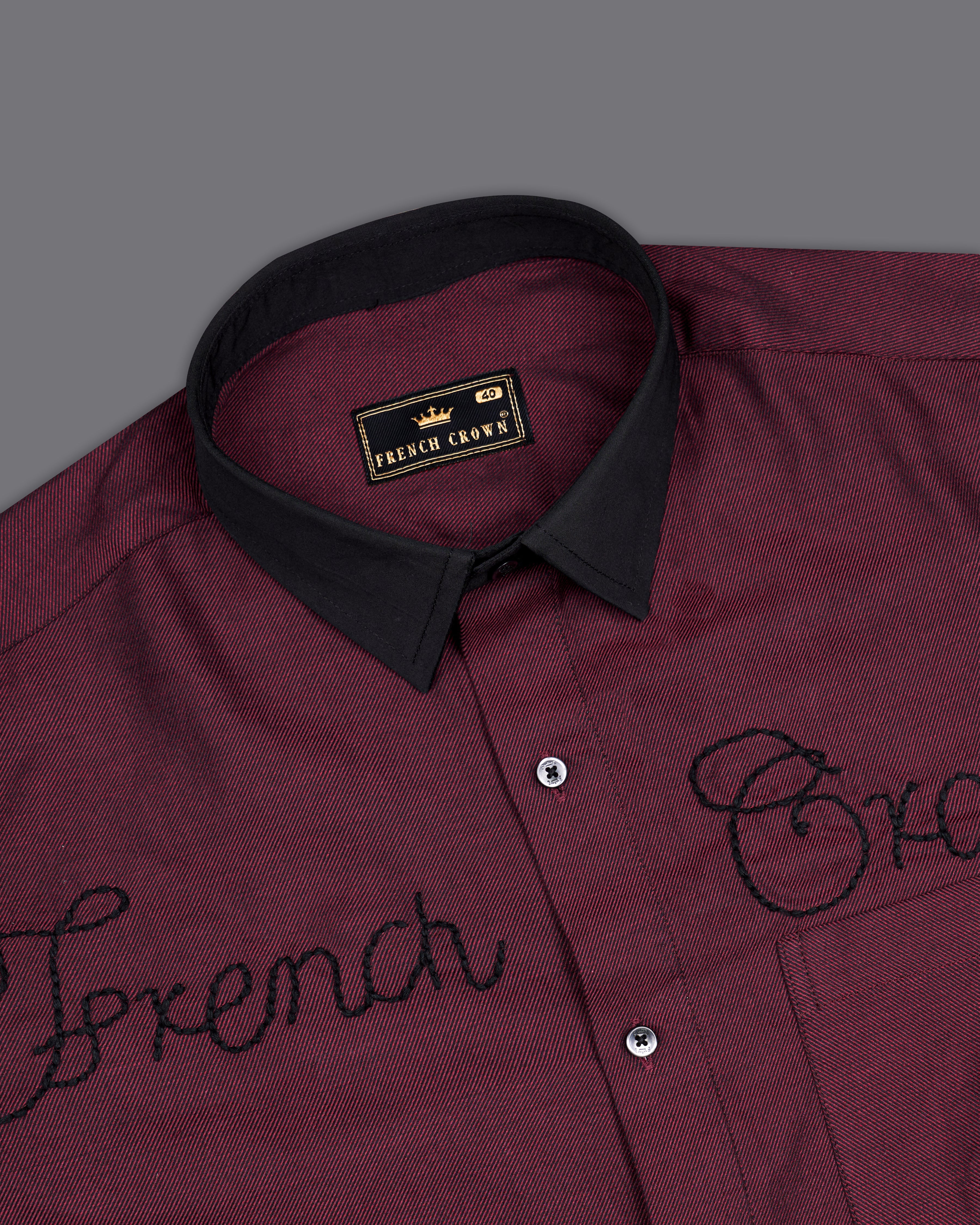 Bistre Maroon Hand Embroidered Twill Premium Cotton Signature Designer Shirt 6754-BCC-BLK-EH089-38, 6754-BCC-BLK-EH089-H-38, 6754-BCC-BLK-EH089-39, 6754-BCC-BLK-EH089-H-39, 6754-BCC-BLK-EH089-40, 6754-BCC-BLK-EH089-H-40, 6754-BCC-BLK-EH089-42, 6754-BCC-BLK-EH089-H-42, 6754-BCC-BLK-EH089-44, 6754-BCC-BLK-EH089-H-44, 6754-BCC-BLK-EH089-46, 6754-BCC-BLK-EH089-H-46, 6754-BCC-BLK-EH089-48, 6754-BCC-BLK-EH089-H-48, 6754-BCC-BLK-EH089-50, 6754-BCC-BLK-EH089-H-50, 6754-BCC-BLK-EH089-52, 6754-BCC-BLK-EH089-H-52