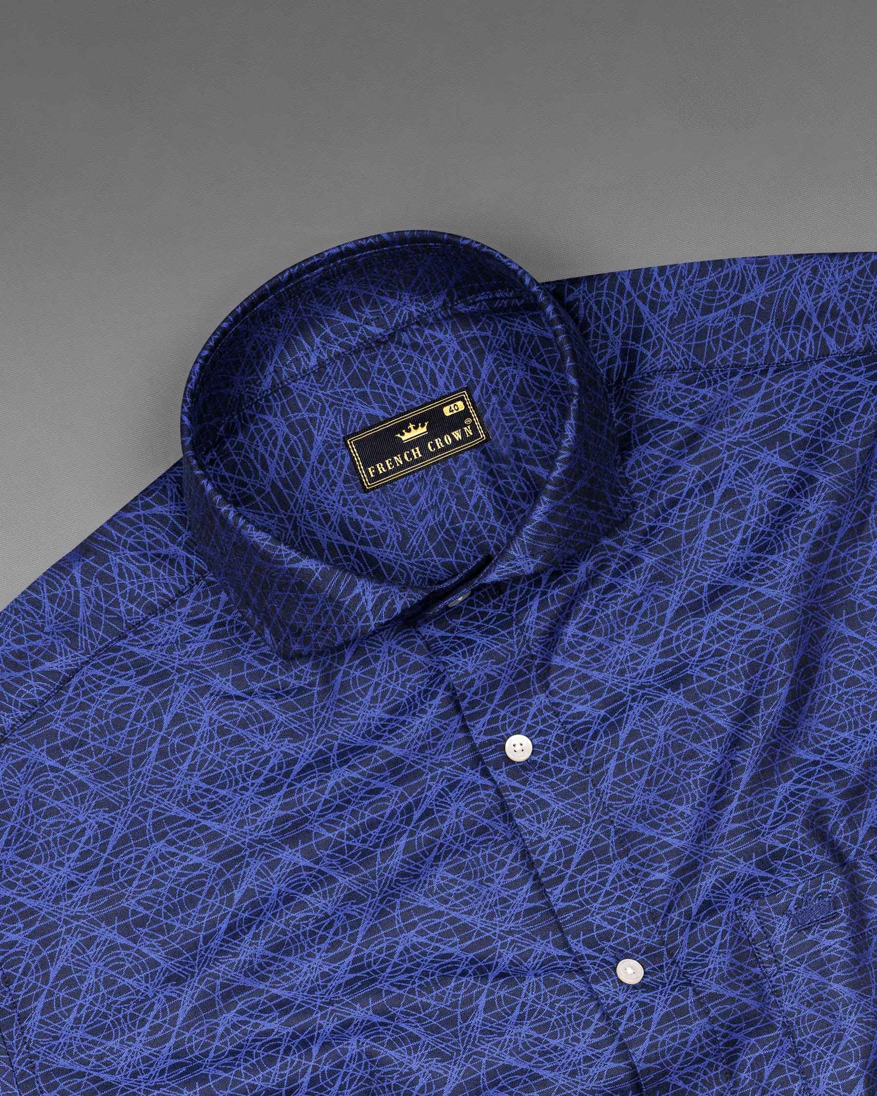 Sapphire Blue Scribbled Jacquard Textured Premium Giza Cotton Shirt 6766-CA-38,6766-CA-38,6766-CA-39,6766-CA-39,6766-CA-40,6766-CA-40,6766-CA-42,6766-CA-42,6766-CA-44,6766-CA-44,6766-CA-46,6766-CA-46,6766-CA-48,6766-CA-48,6766-CA-50,6766-CA-50,6766-CA-52,6766-CA-52