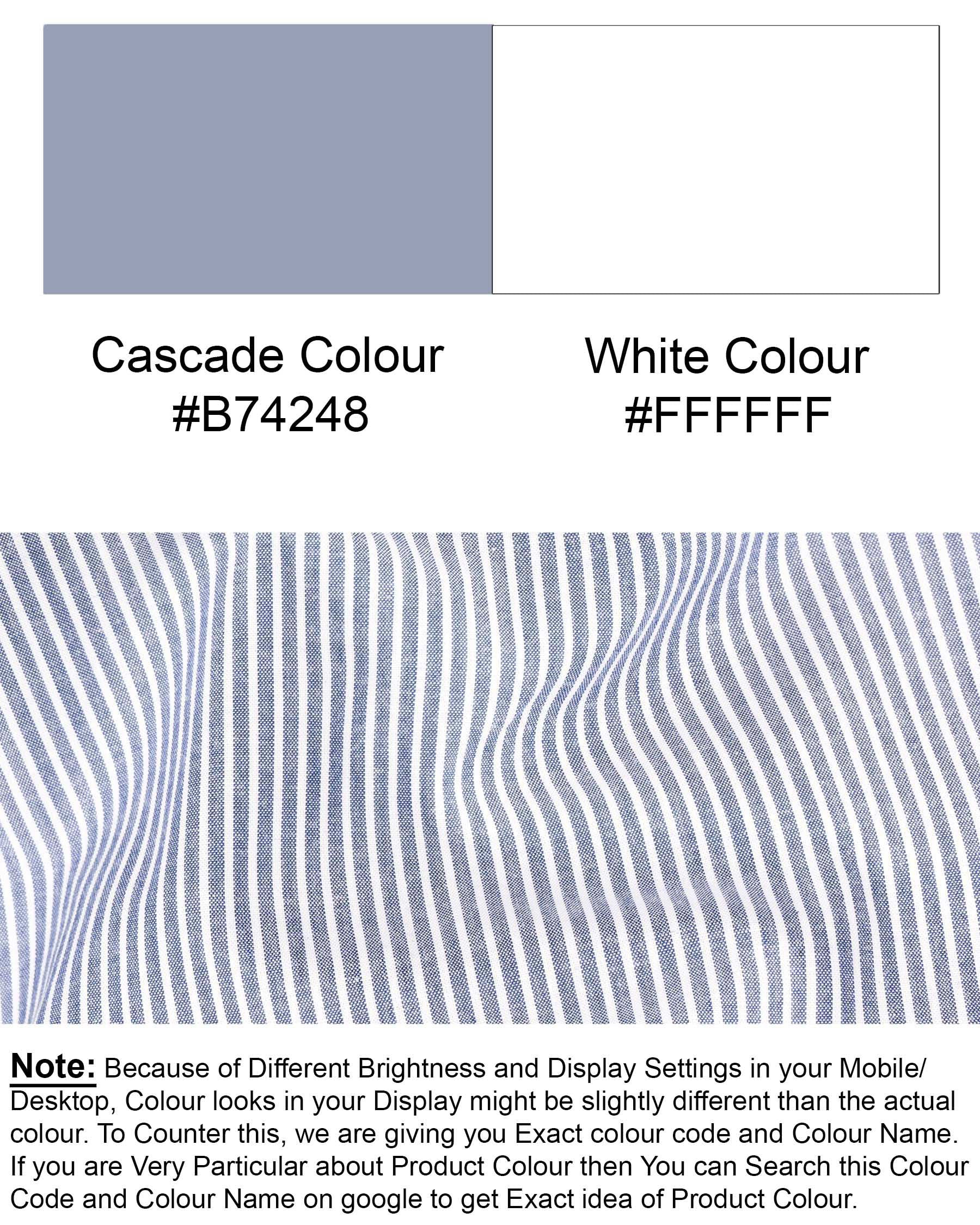 Cascade Blue Striped Premium Cotton Shirt