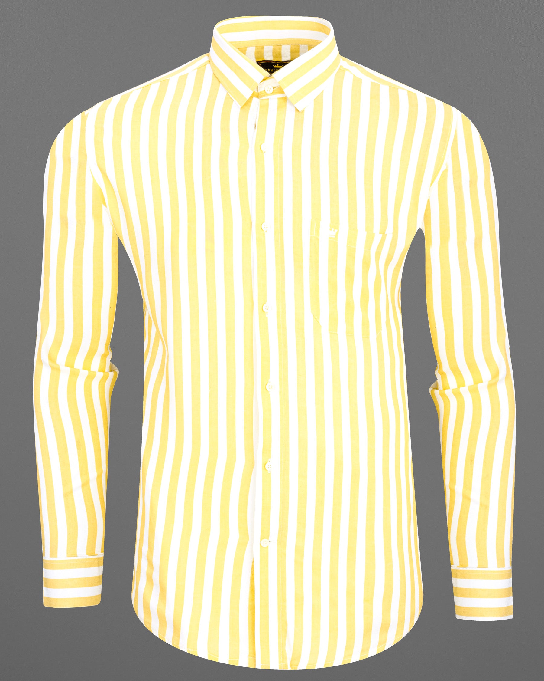 Colonial Yellow and Bright White Striped Premium Tencel Shirt 6774-38,6774-38,6774-39,6774-39,6774-40,6774-40,6774-42,6774-42,6774-44,6774-44,6774-46,6774-46,6774-48,6774-48,6774-50,6774-50,6774-52,6774-52