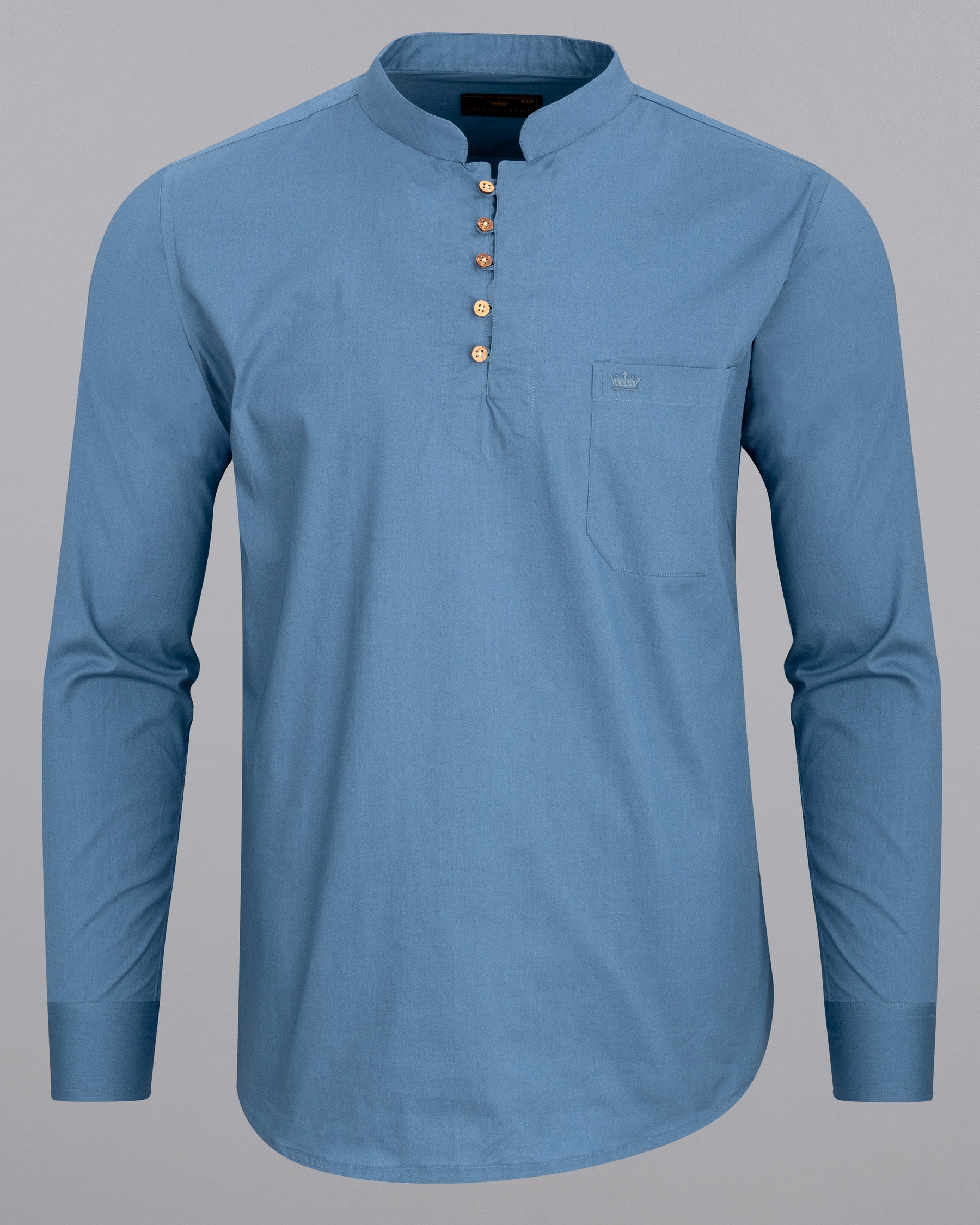 Horizon Blue Premium Cotton Kurta Shirt