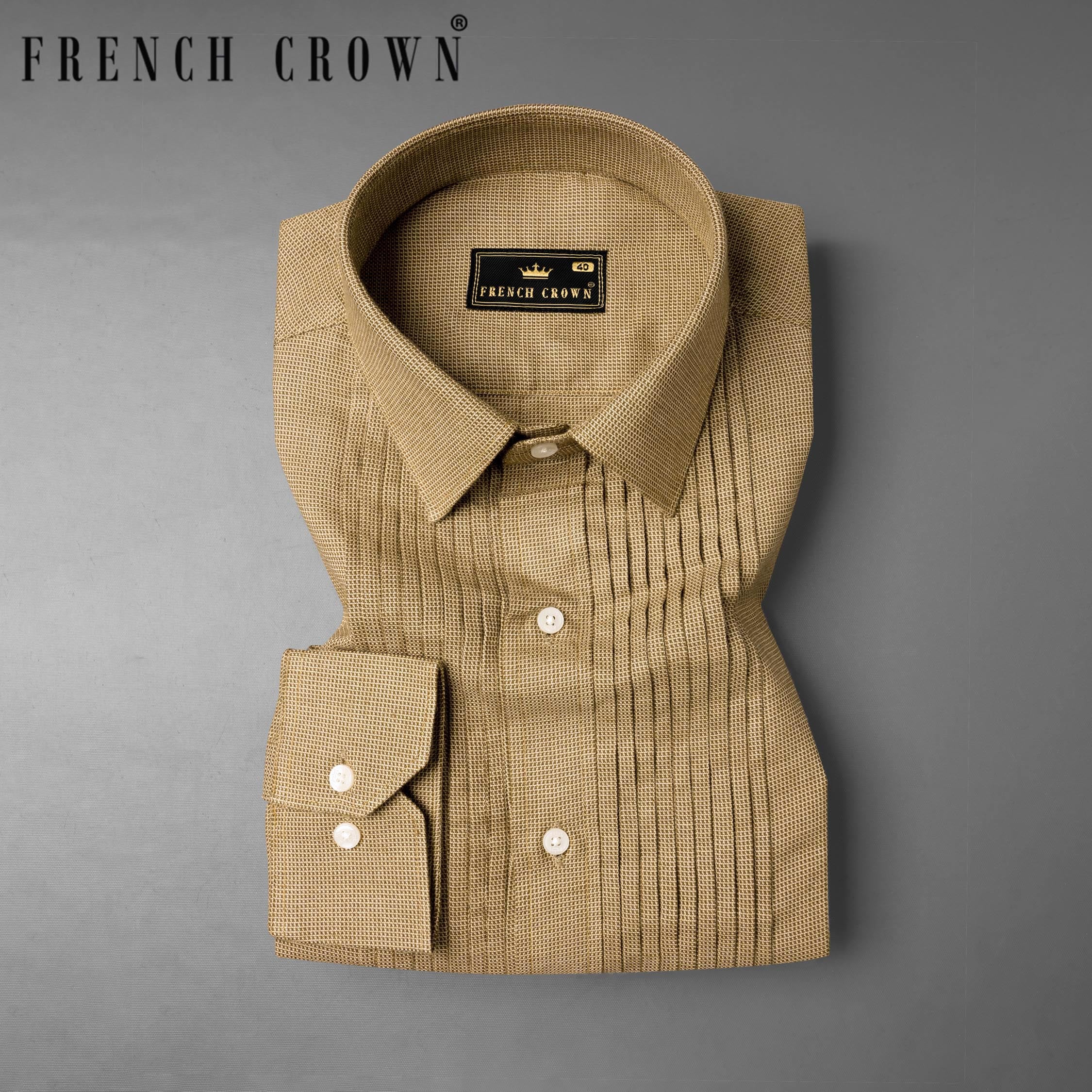 Stonewall Snake Pleated Dobby Textured Premium Giza Cotton Tuxedo Shirt
