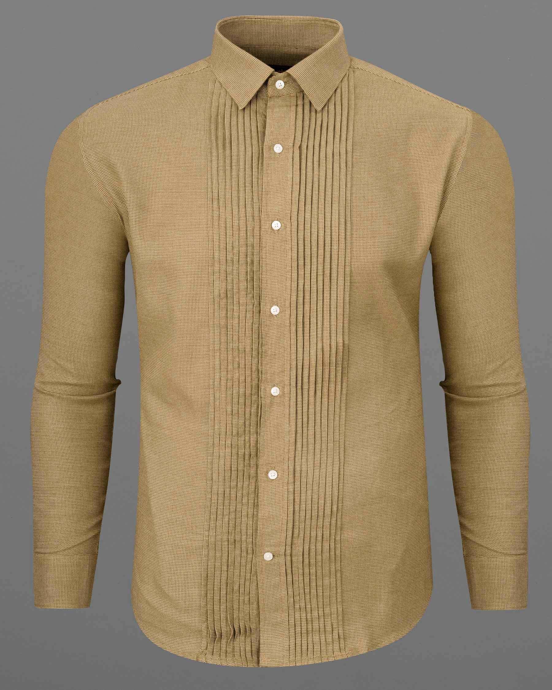 Stonewall Snake Pleated Dobby Textured Premium Giza Cotton Tuxedo Shirt