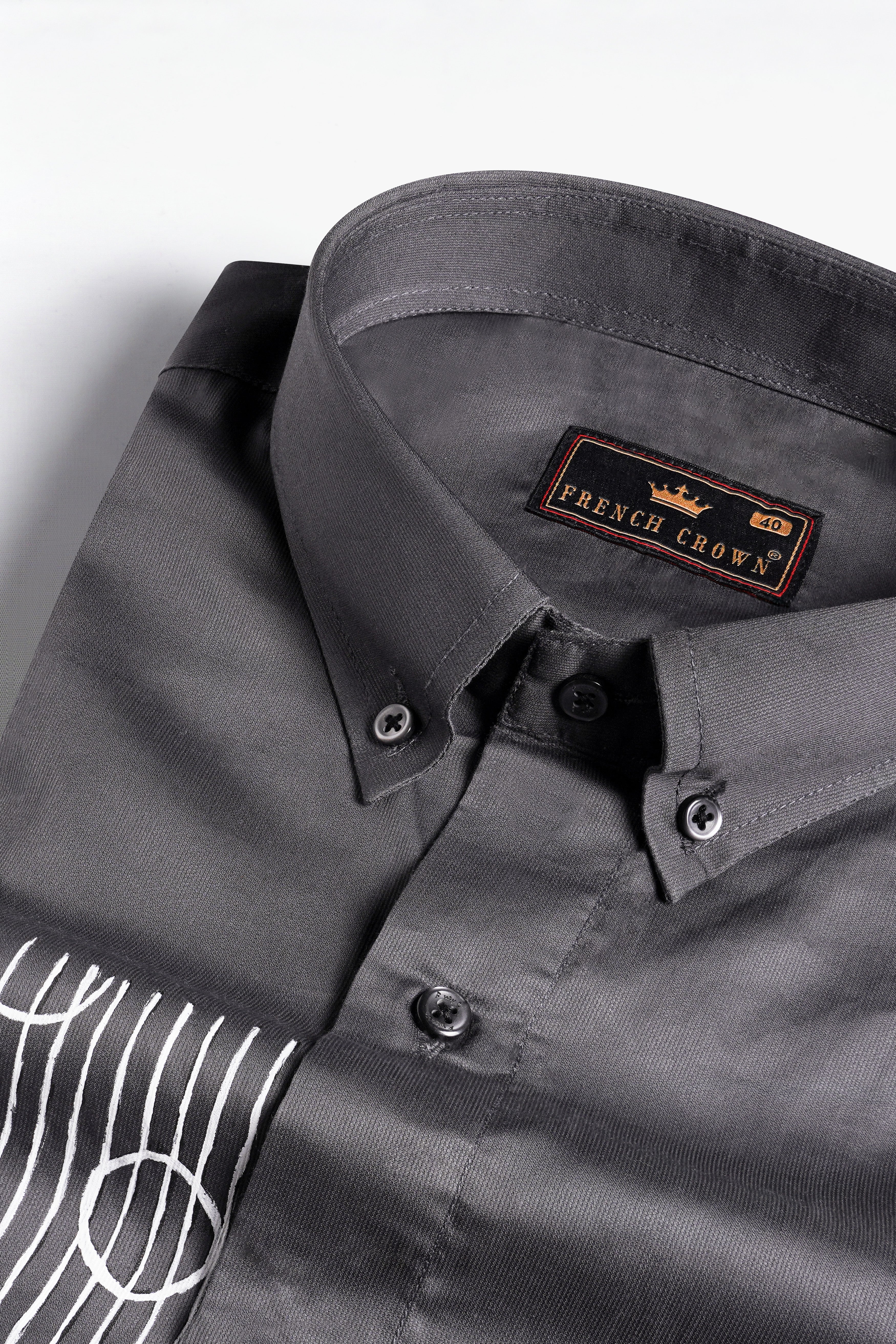 Nevada Gray Hand Painted Premium Cotton Designer Shirt 6851-BD-BLK-ART-38, 6851-BD-BLK-ART-H-38, 6851-BD-BLK-ART-39, 6851-BD-BLK-ART-H-39, 6851-BD-BLK-ART-40, 6851-BD-BLK-ART-H-40, 6851-BD-BLK-ART-42, 6851-BD-BLK-ART-H-42, 6851-BD-BLK-ART-44, 6851-BD-BLK-ART-H-44, 6851-BD-BLK-ART-46, 6851-BD-BLK-ART-H-46, 6851-BD-BLK-ART-48, 6851-BD-BLK-ART-H-48, 6851-BD-BLK-ART-50, 6851-BD-BLK-ART-H-50, 6851-BD-BLK-ART-52, 6851-BD-BLK-ART-H-52