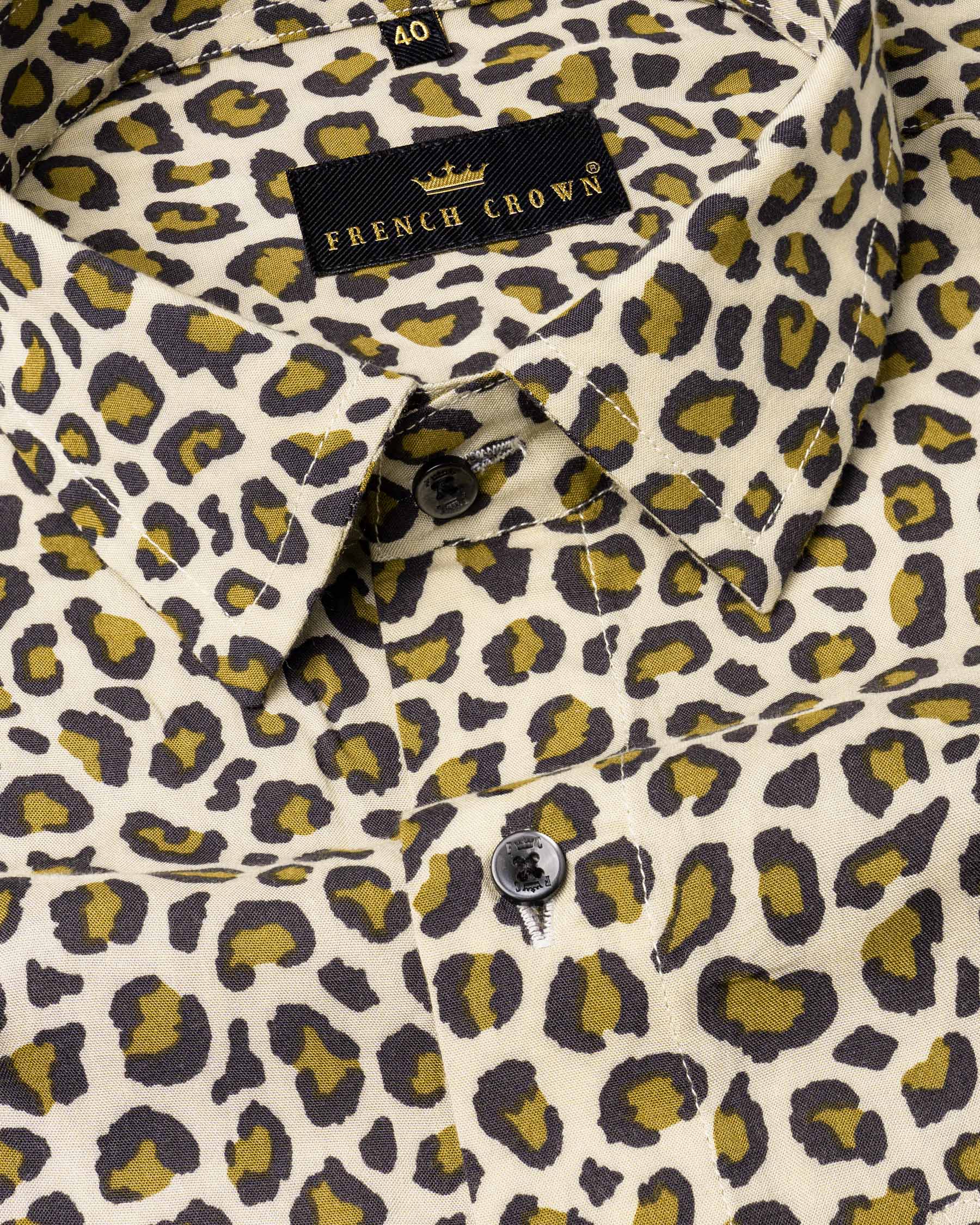 Pot Pourri Leopard Printed Premium Tencel Shirt