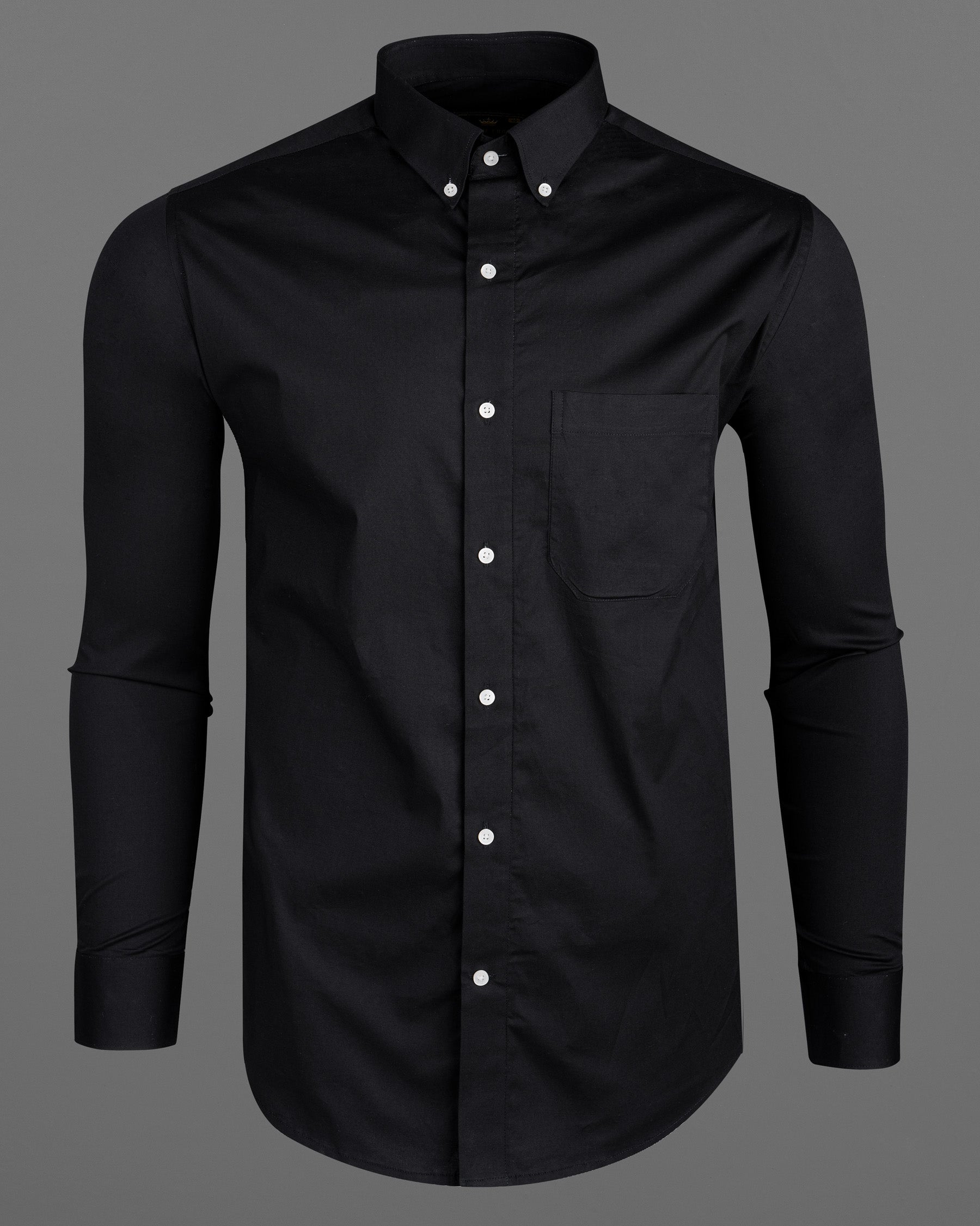 Ebony Black Premium Cotton Shirt