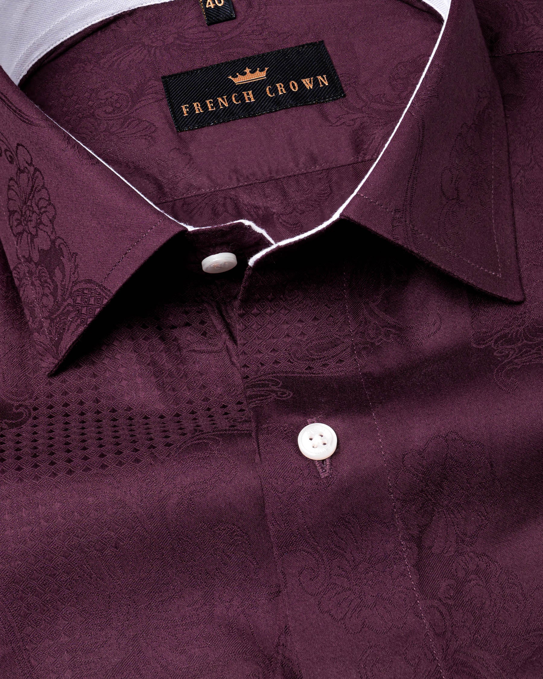 Dark Byzantium Jacquard Textured Premium Cotton Shirt