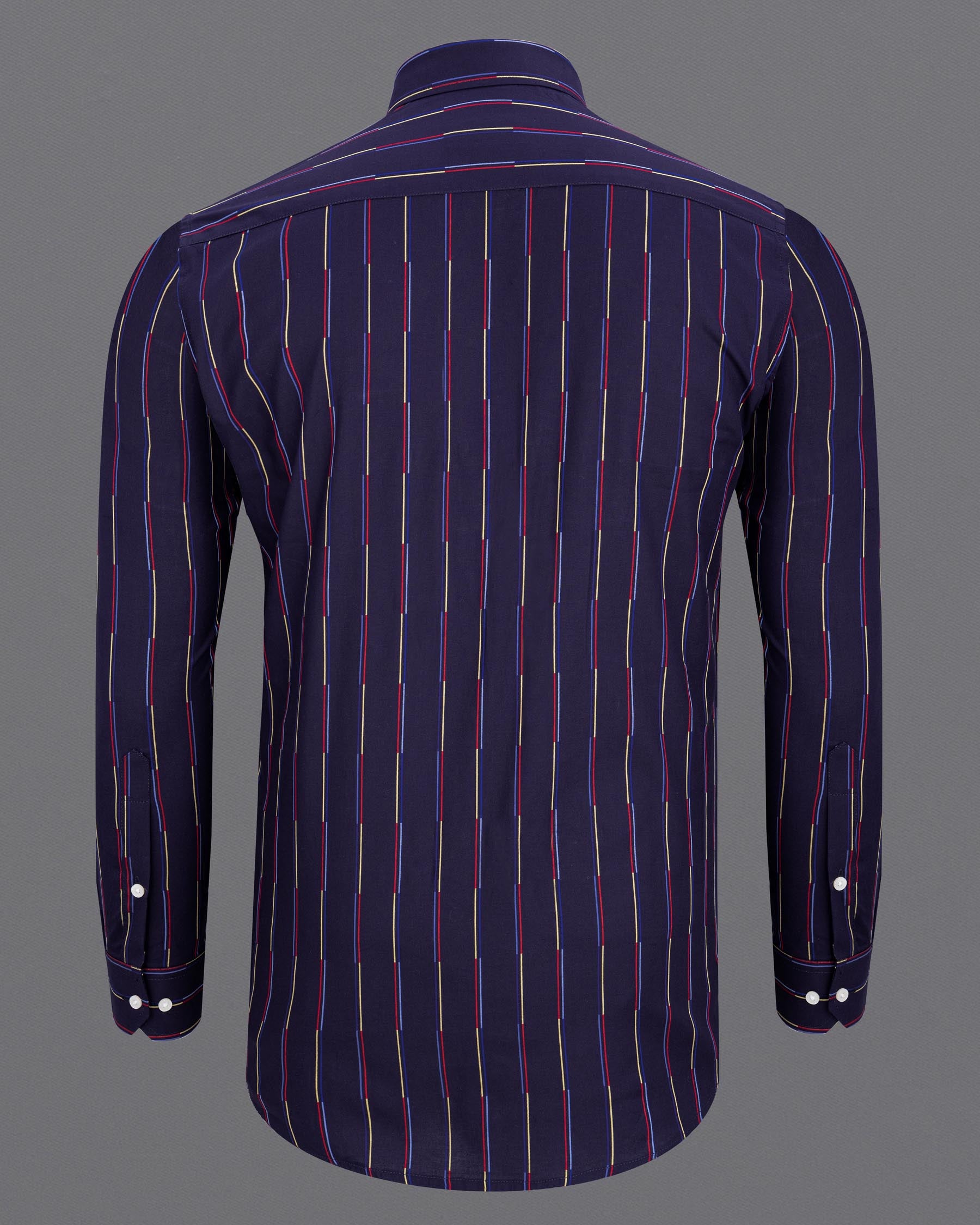 Comet Blue Multicolour Striped Royal Oxford Shirt