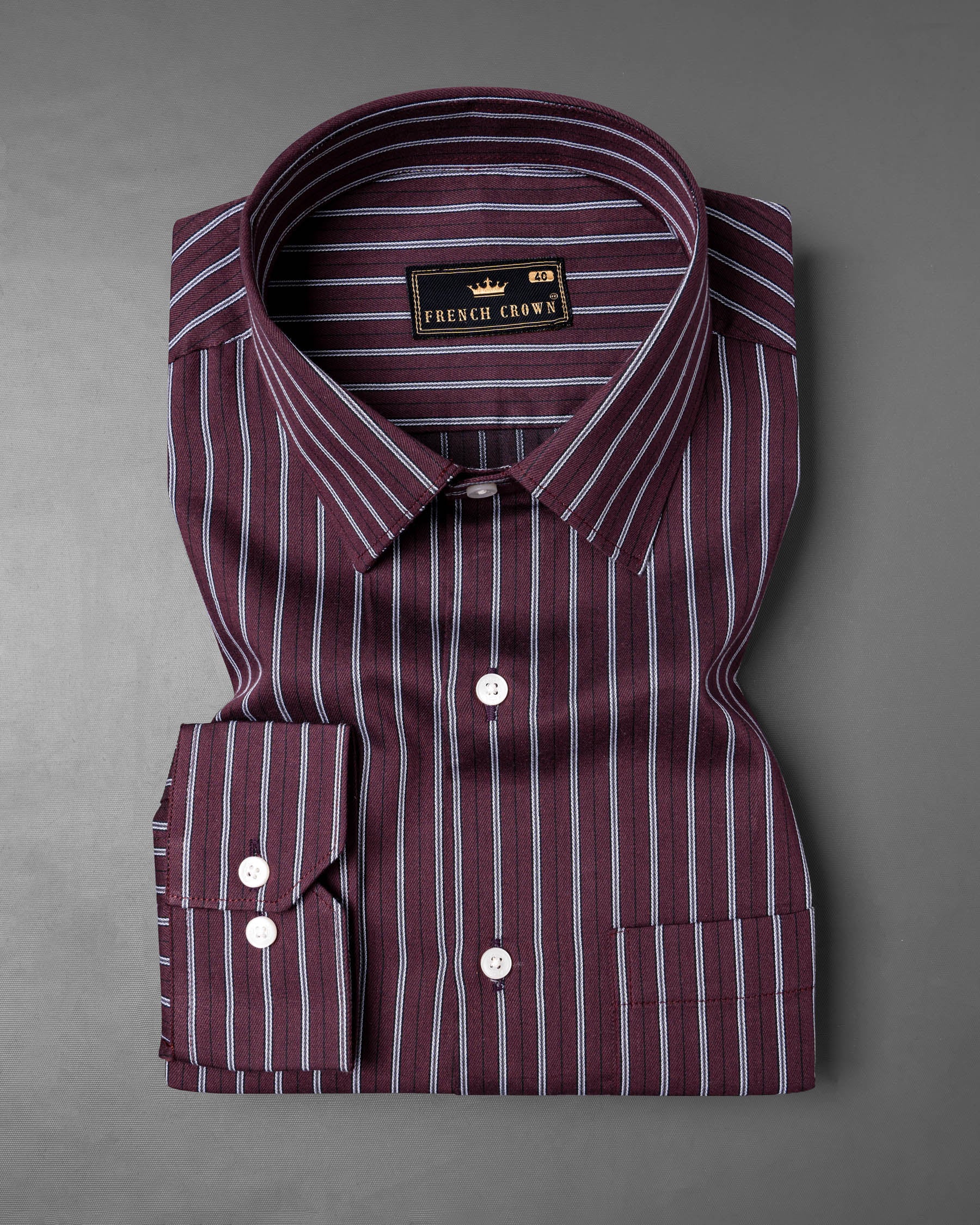 Bistre with Black and white Striped Twill Textured Premium Cotton Shirt 6886-38, 6886-H-38, 6886-39, 6886-H-39, 6886-40, 6886-H-40, 6886-42, 6886-H-42, 6886-44, 6886-H-44, 6886-46, 6886-H-46, 6886-48, 6886-H-48, 6886-50, 6886-H-50, 6886-52, 6886-H-52