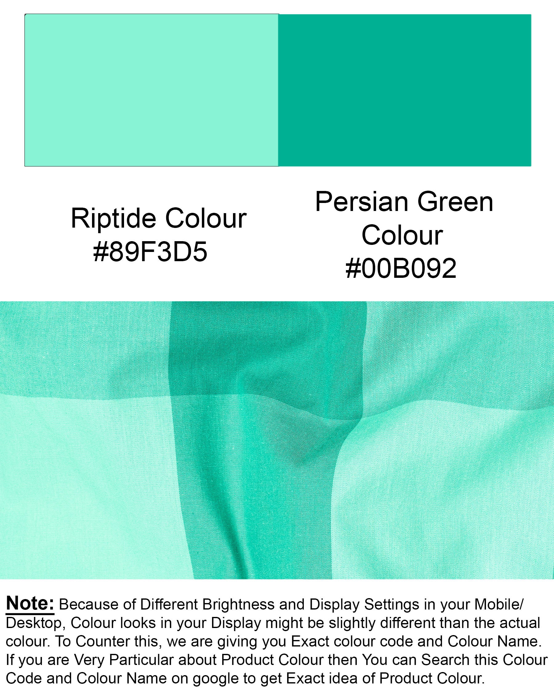 Riptide and Persian Green Premium Cotton Shirt