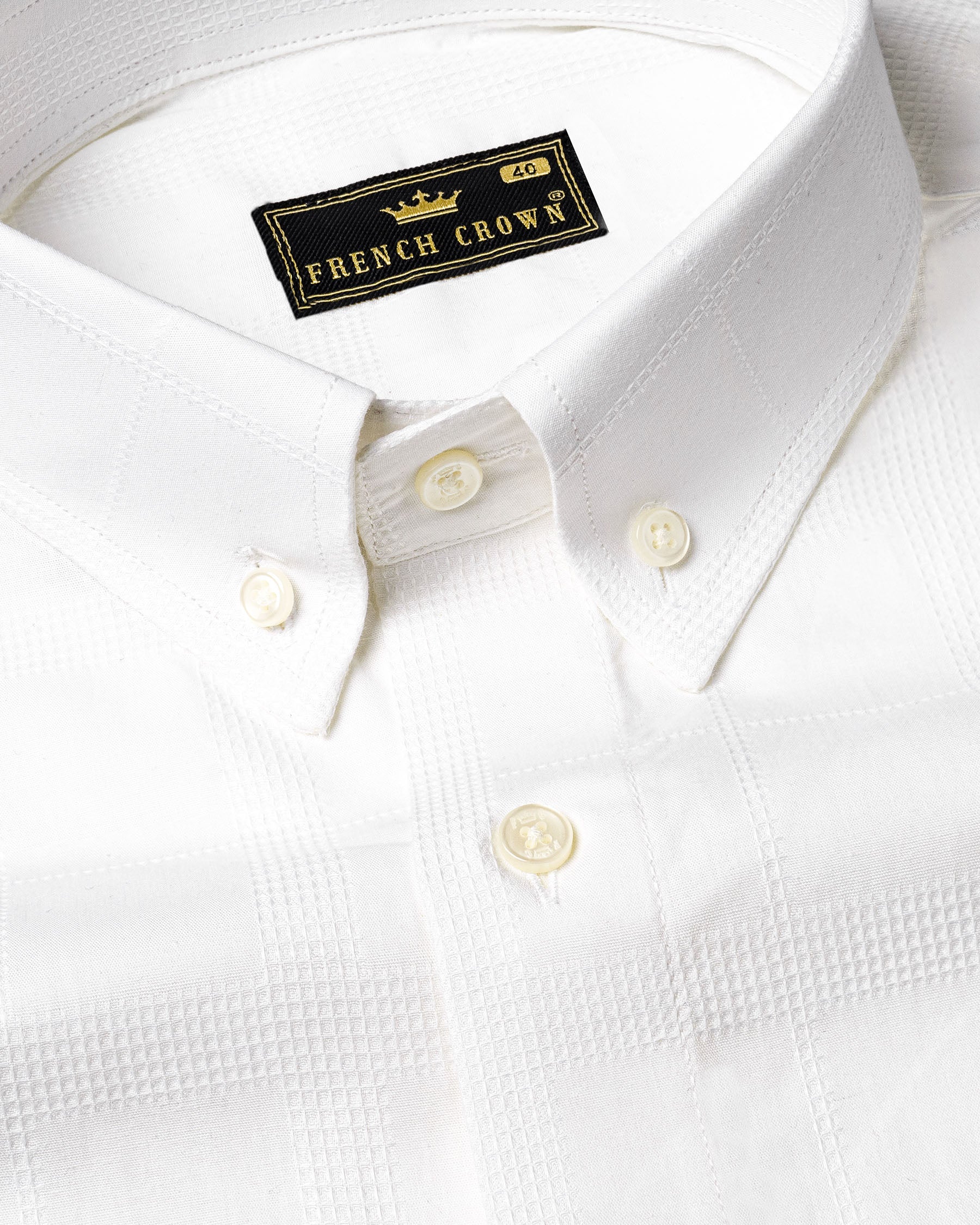 【送料&関税込】Khaite Ivory Cotton Blend Top Bright White Formal Textured Premium Cotton Button-Down