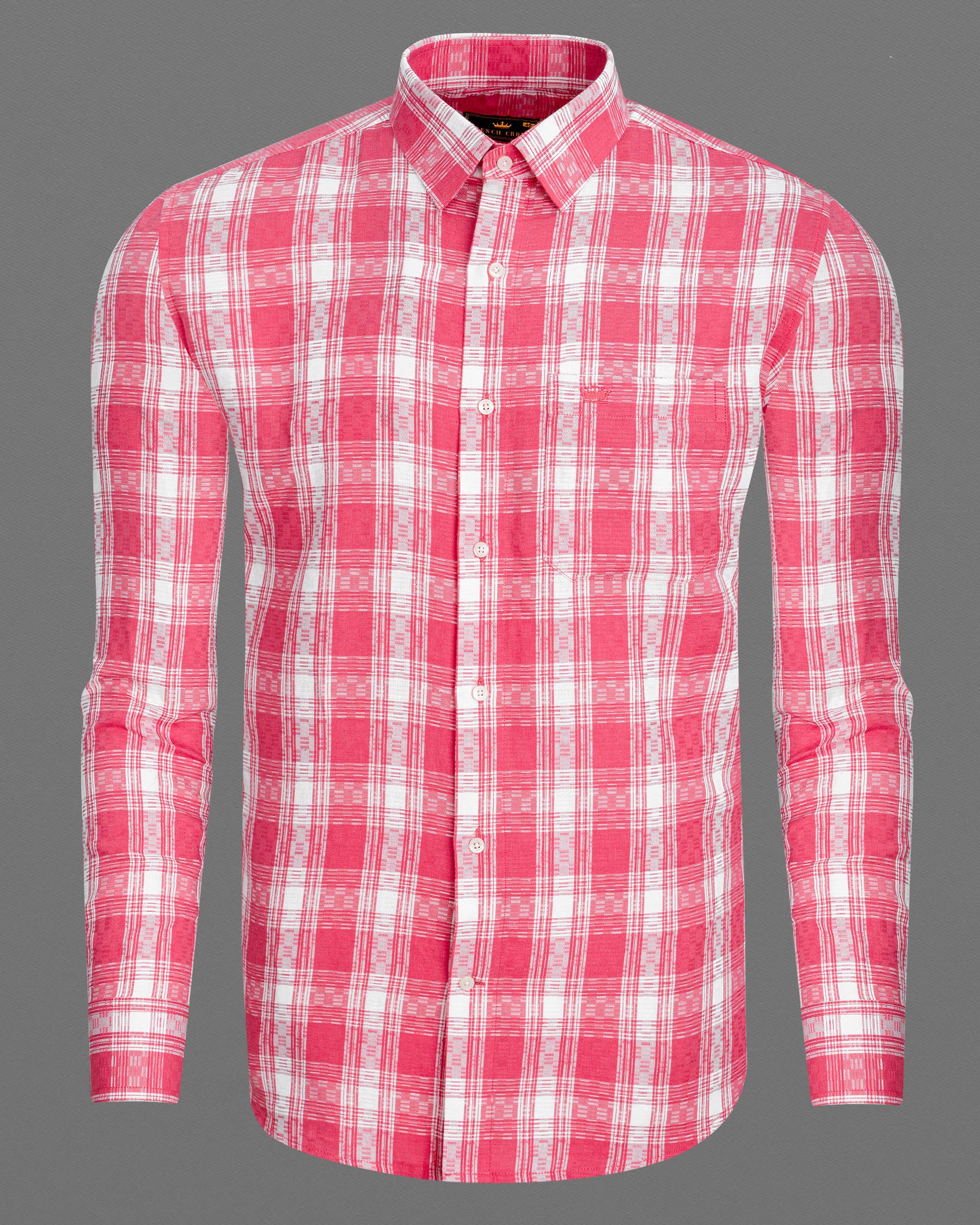 Mandy Pink and Bright White Checkered Twill Premium Cotton Shirt 6930-38,6930-38,6930-39,6930-39,6930-40,6930-40,6930-42,6930-42,6930-44,6930-44,6930-46,6930-46,6930-48,6930-48,6930-50,6930-50,6930-52,6930-52
