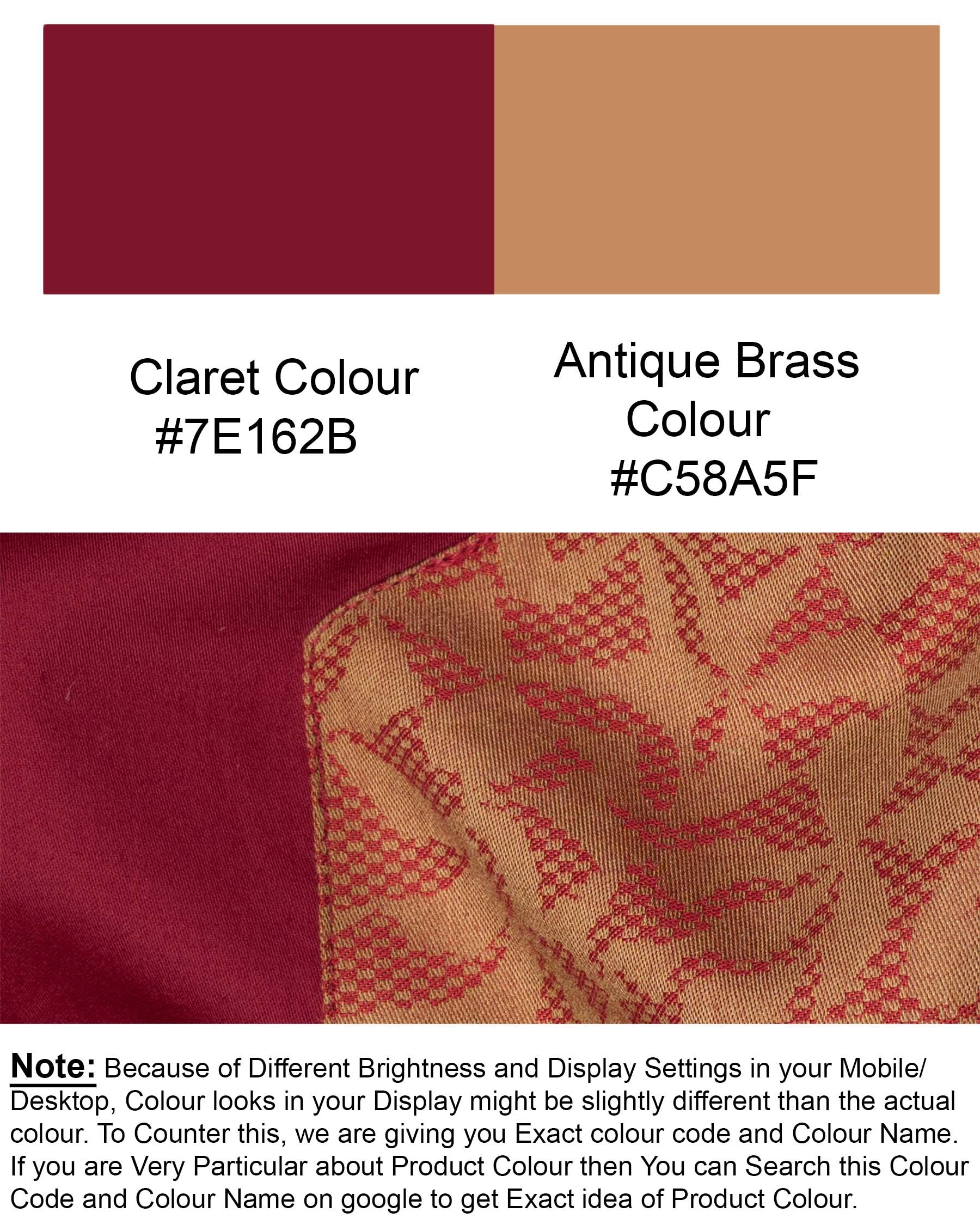 Claret Red with Antique Brass Super Soft Premium Cotton Designer Shirt 6942-P138-38,6942-P138-H-38,6942-P138-39,6942-P138-H-39,6942-P138-40,6942-P138-H-40,6942-P138-42,6942-P138-H-42,6942-P138-44,6942-P138-H-44,6942-P138-46,6942-P138-H-46,6942-P138-48,6942-P138-H-48,6942-P138-50,6942-P138-H-50,6942-P138-52,6942-P138-H-52