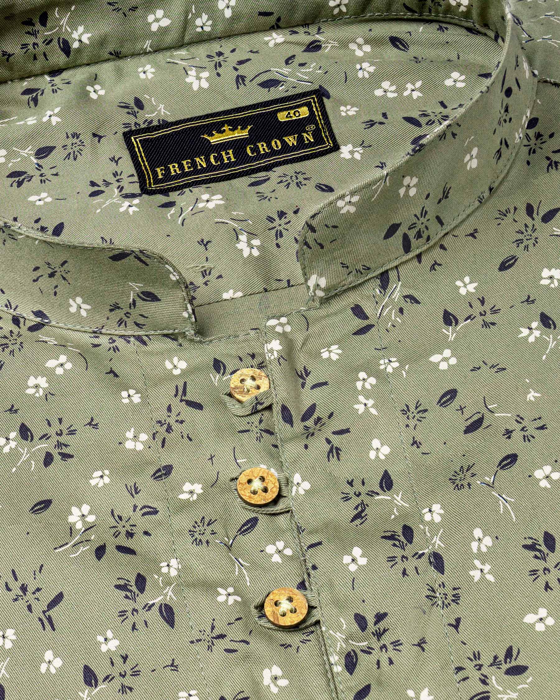 Pale Green Floral Printed Twill Premium Cotton Kurta Shirt 6950-KS-38,6950-KS-H-38,6950-KS-39,6950-KS-H-39,6950-KS-40,6950-KS-H-40,6950-KS-42,6950-KS-H-42,6950-KS-44,6950-KS-H-44,6950-KS-46,6950-KS-H-46,6950-KS-48,6950-KS-H-48,6950-KS-50,6950-KS-H-50,6950-KS-52,6950-KS-H-52