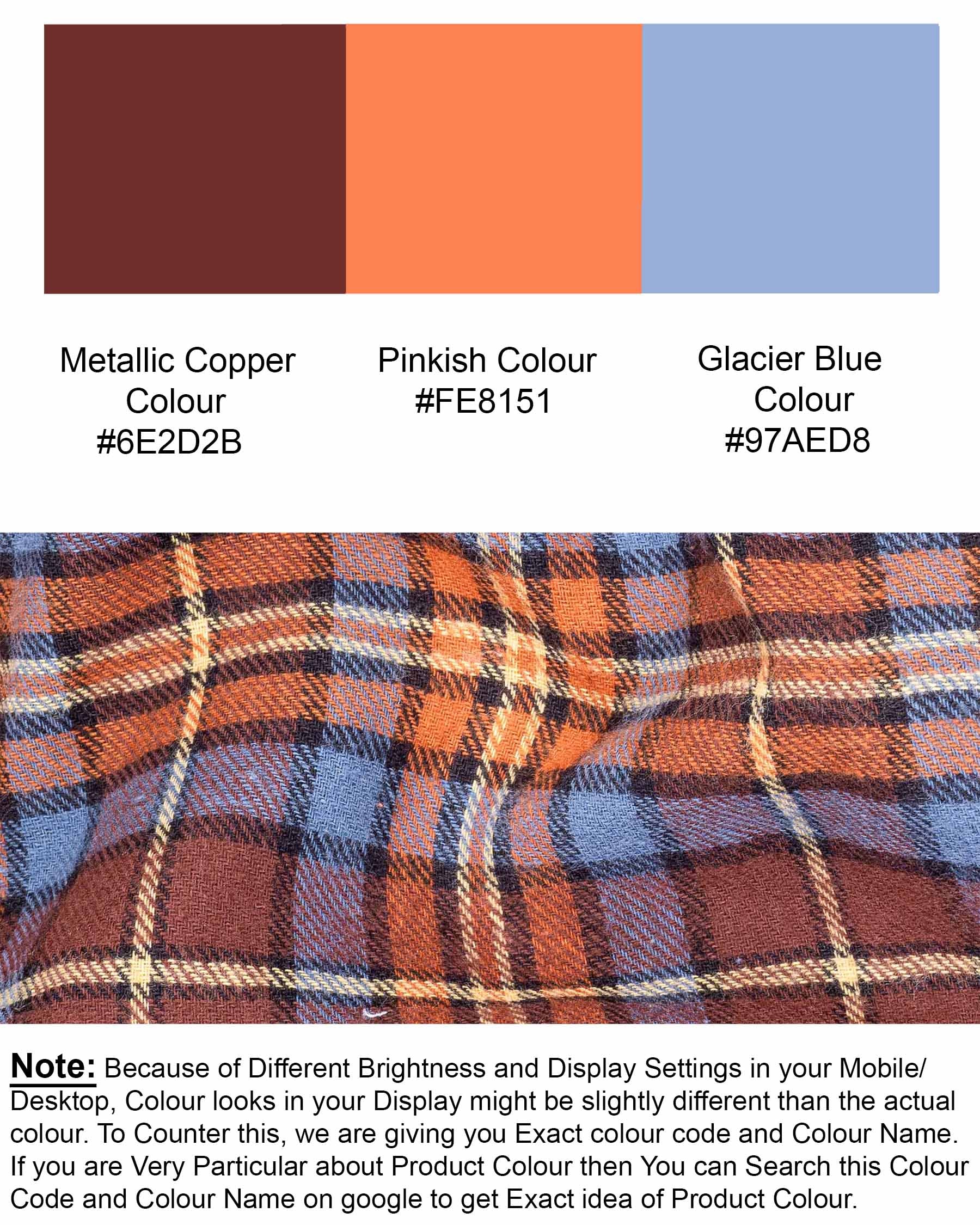 Metallic Copper with Pinkish Plaid Flannel Shirt 6969-BD-38,6969-BD-H-38,6969-BD-39,6969-BD-H-39,6969-BD-40,6969-BD-H-40,6969-BD-42,6969-BD-H-42,6969-BD-44,6969-BD-H-44,6969-BD-46,6969-BD-H-46,6969-BD-48,6969-BD-H-48,6969-BD-50,6969-BD-H-50,6969-BD-52,6969-BD-H-52