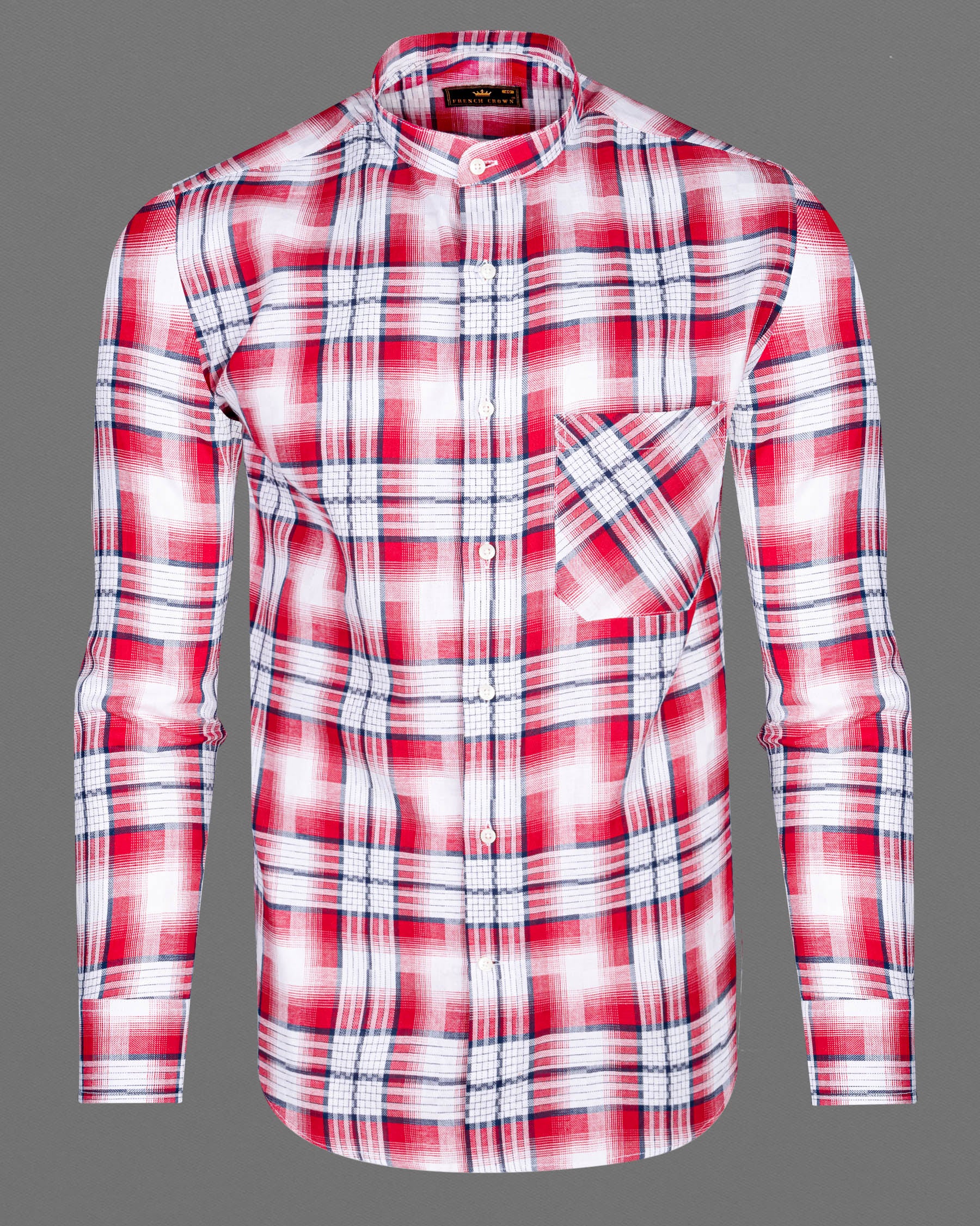 Bright White and Scarlet Red Plaid Twill Premium Cotton Shirt 6971-M-38,6971-M-38,6971-M-39,6971-M-39,6971-M-40,6971-M-40,6971-M-42,6971-M-42,6971-M-44,6971-M-44,6971-M-46,6971-M-46,6971-M-48,6971-M-48,6971-M-50,6971-M-50,6971-M-52,6971-M-52