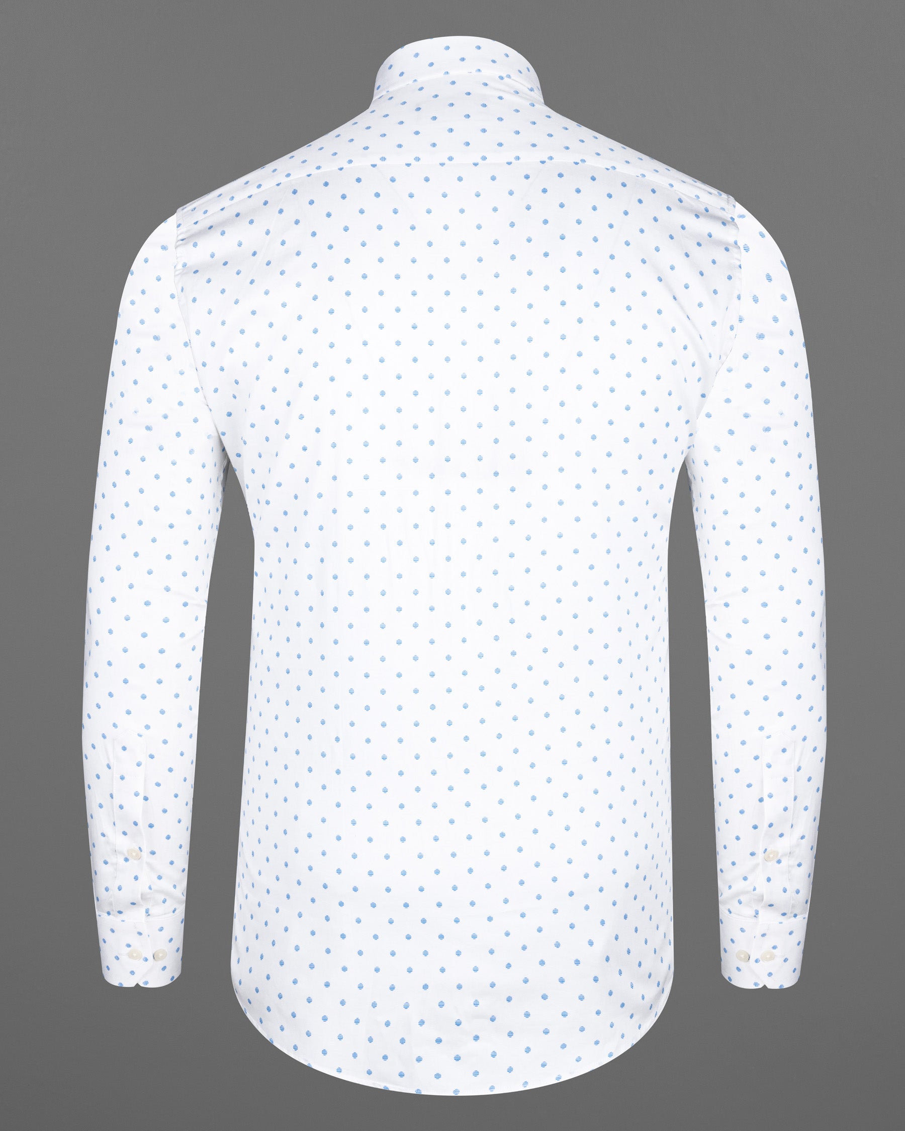 Bright White and Picton Blue Dotted Super Soft Premium Cotton Shirt 6978-38,6978-38,6978-39,6978-39,6978-40,6978-40,6978-42,6978-42,6978-44,6978-44,6978-46,6978-46,6978-48,6978-48,6978-50,6978-50,6978-52,6978-52