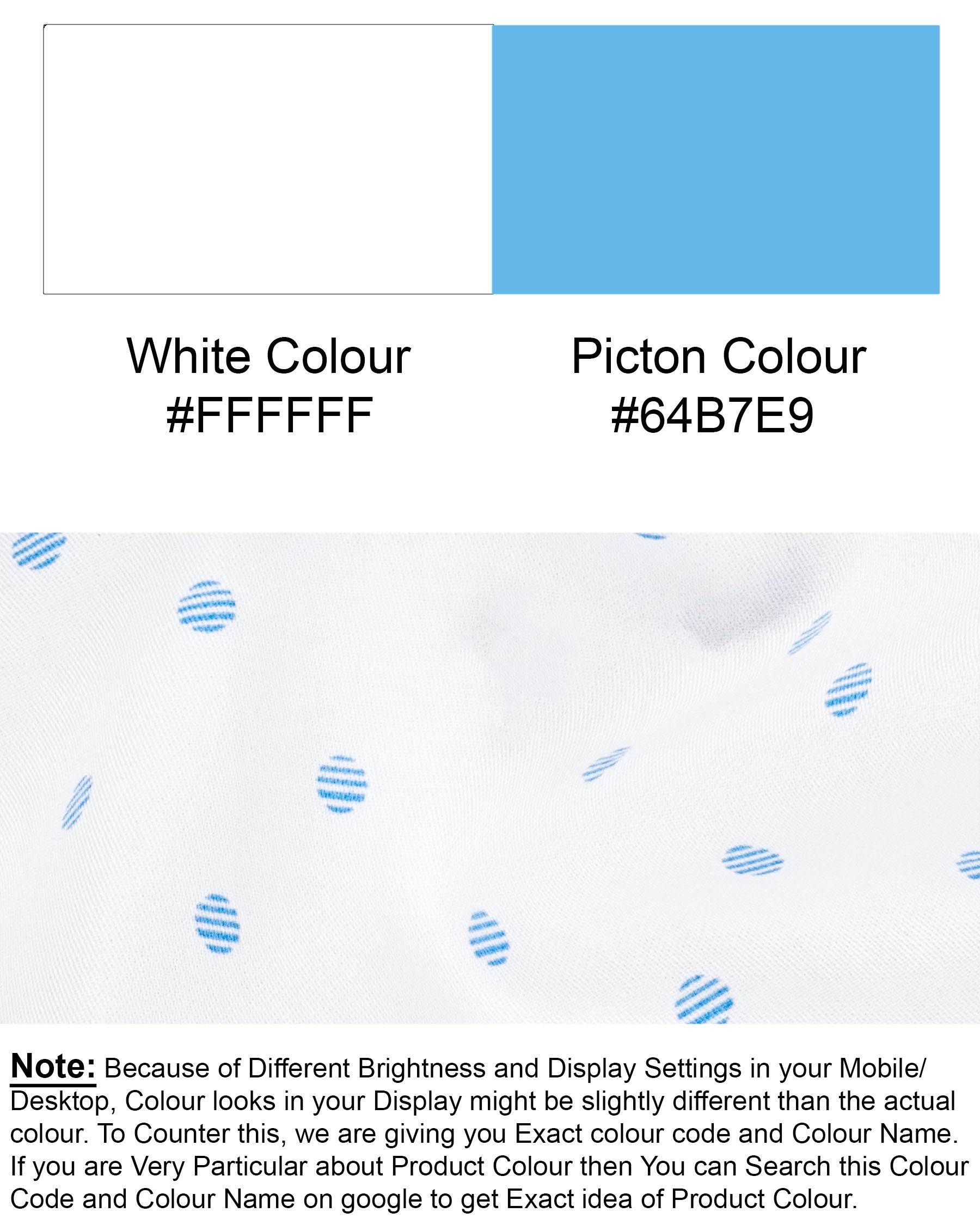 Bright White and Picton Blue Dotted Super Soft Premium Cotton Shirt 6978-38,6978-38,6978-39,6978-39,6978-40,6978-40,6978-42,6978-42,6978-44,6978-44,6978-46,6978-46,6978-48,6978-48,6978-50,6978-50,6978-52,6978-52