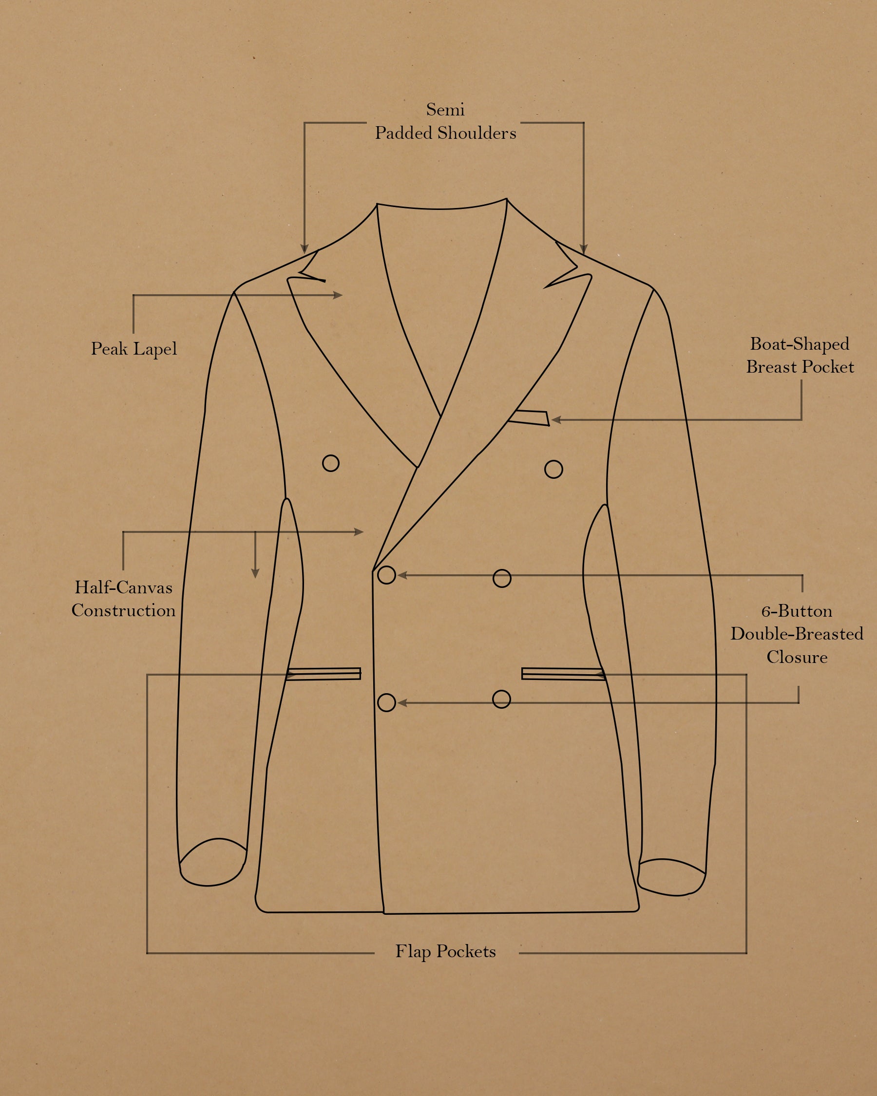 Light Grey Wool Blend Double Breasted Suit