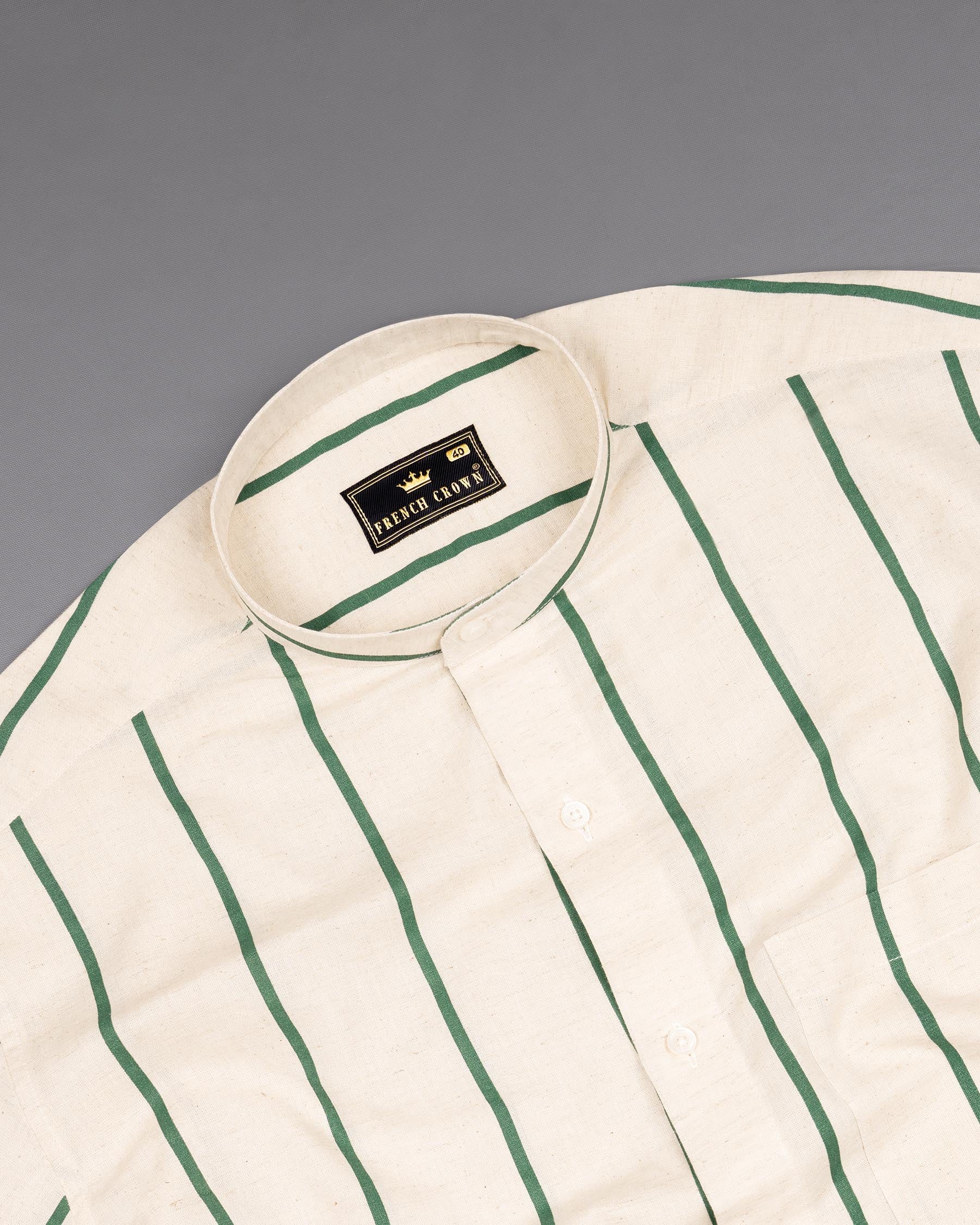 Ecru Brown with Oxley Green Striped Luxurious Linen Shirt 7010-M-38,7010-M-38,7010-M-39,7010-M-39,7010-M-40,7010-M-40,7010-M-42,7010-M-42,7010-M-44,7010-M-44,7010-M-46,7010-M-46,7010-M-48,7010-M-48,7010-M-50,7010-M-50,7010-M-52,7010-M-52